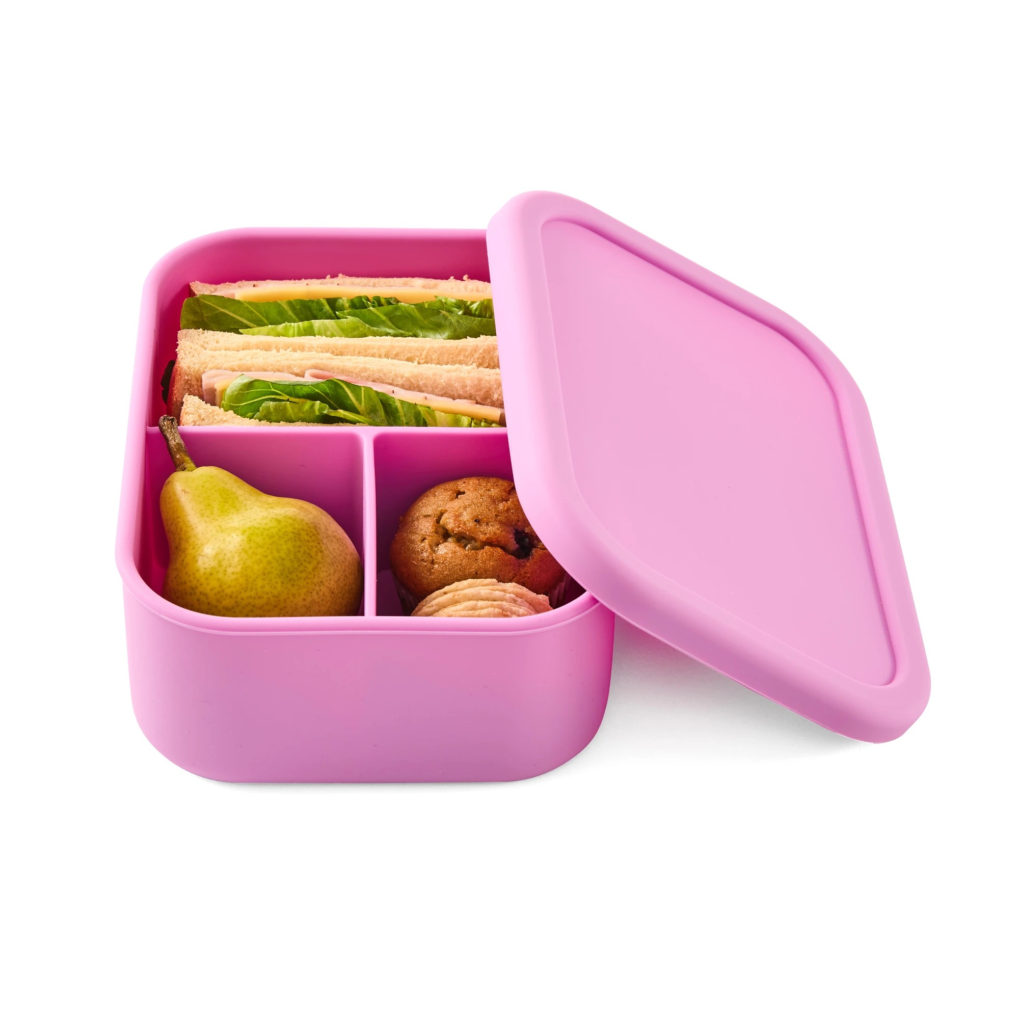 1 Lilac Silicone Bento Lunch Box, 1 of 7