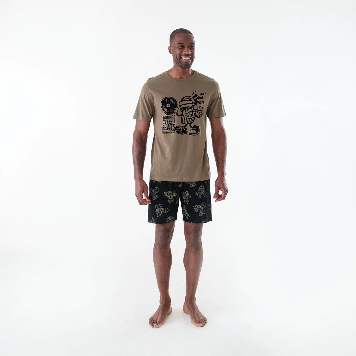8 Short Sleeve Knit Top and Shorts Pyjama Set COFFEE BEATS, 8 of 8