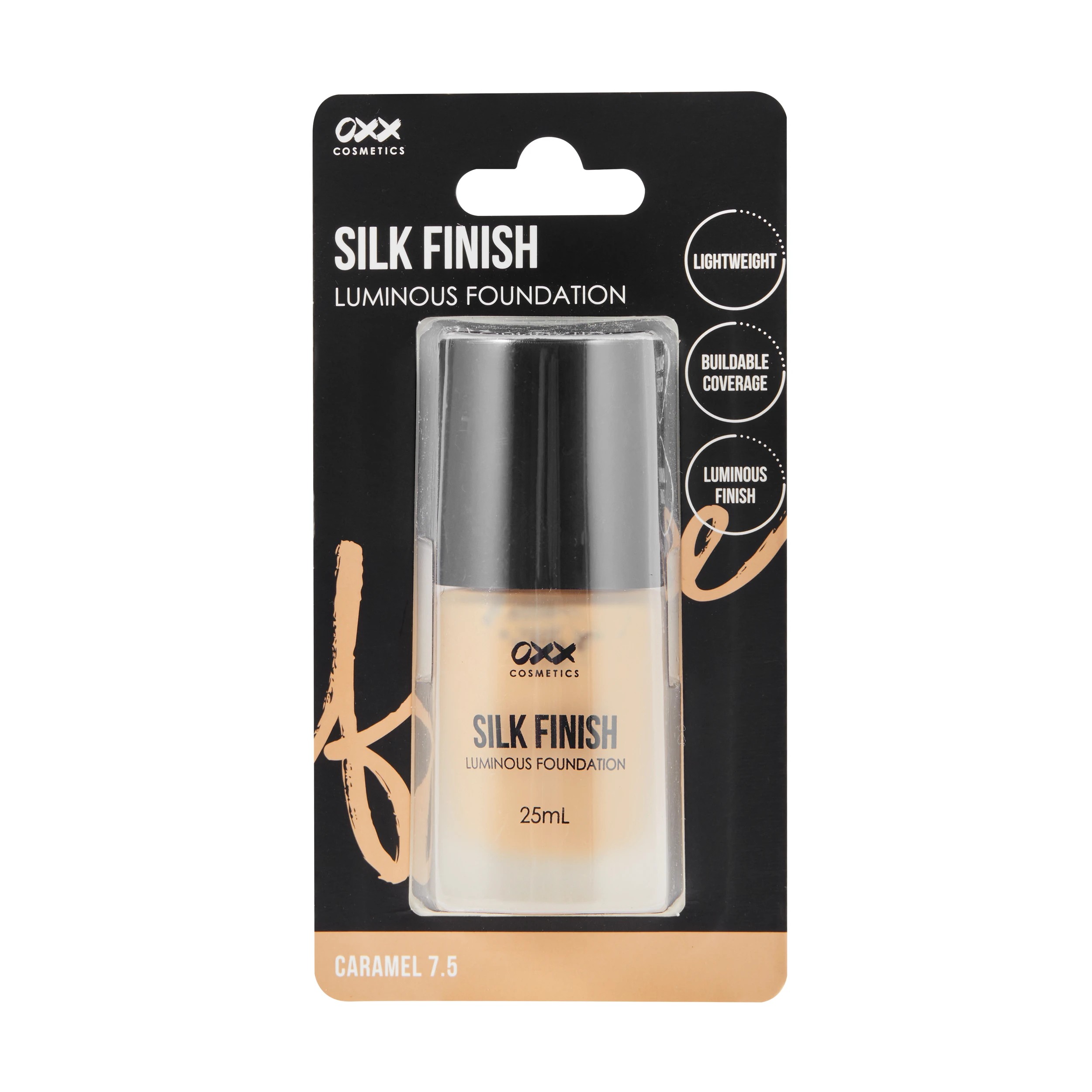 1 OXX Cosmetics Silk Finish Luminous Foundation - Caramel 7.5, 1 of 7