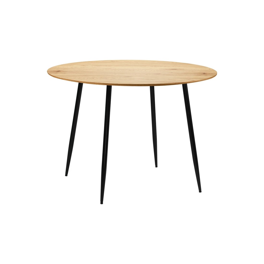 1 Oikiture 110cm Dining Table Round Wooden Table With Metal Legs Wooden
 - Multi, 1 of 8