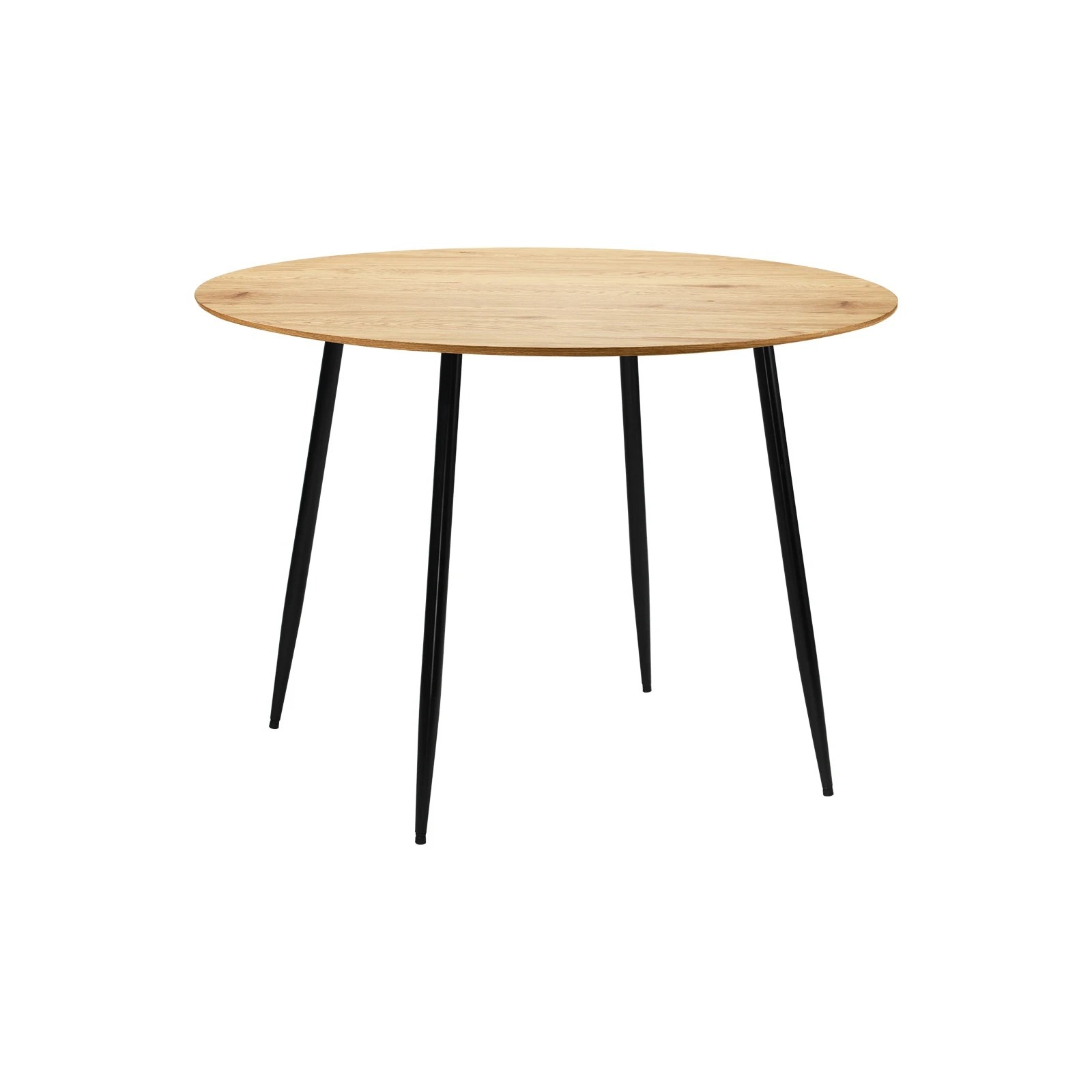 1 Oikiture 110cm Dining Table Round Wooden Table With Metal Legs Wooden
 - Multi, 1 of 8