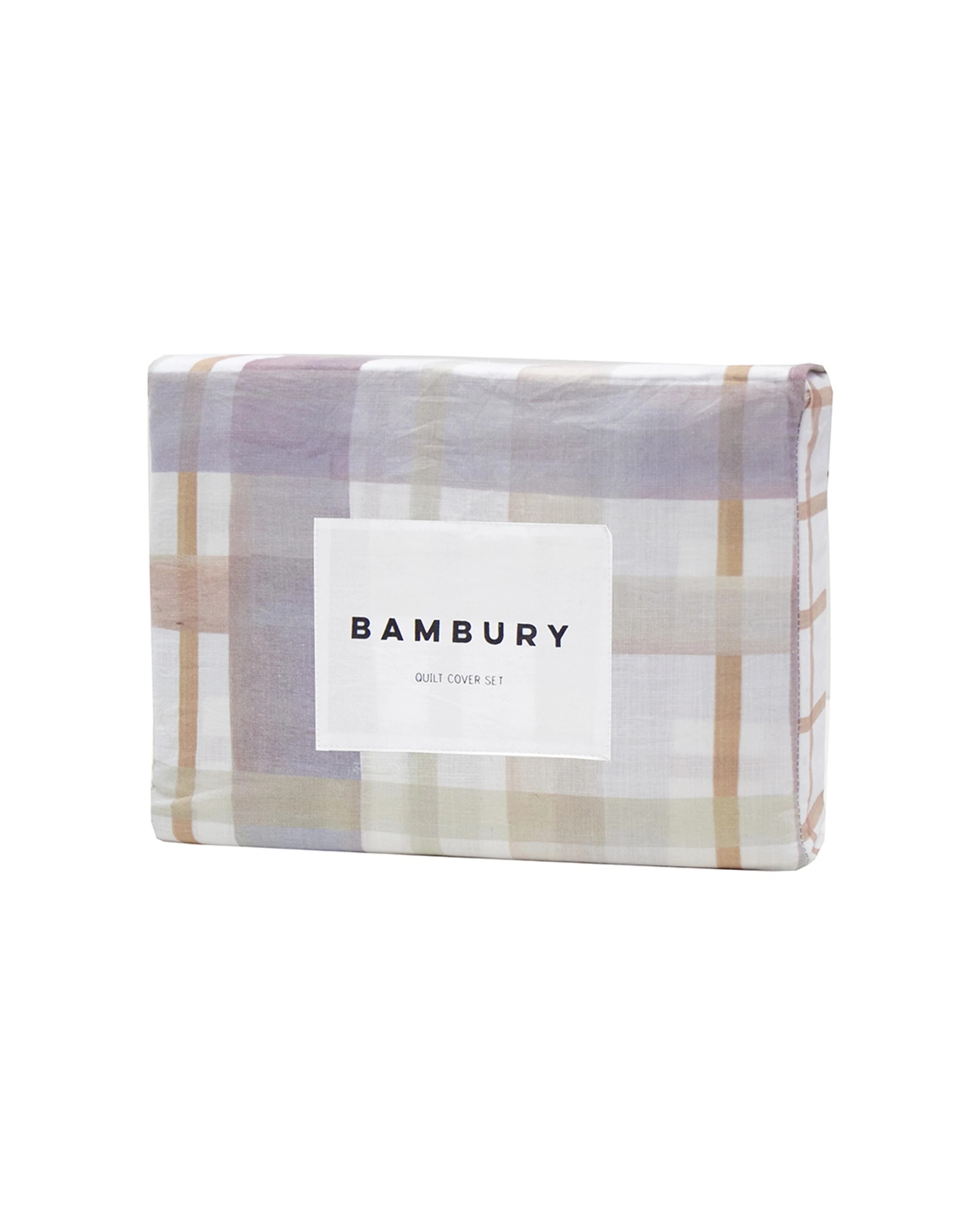 2 BAMBURY Dion Quilt Cover Set Cotton Watercolour Check Printed - Queen Bed - Pattern, 2 of 7