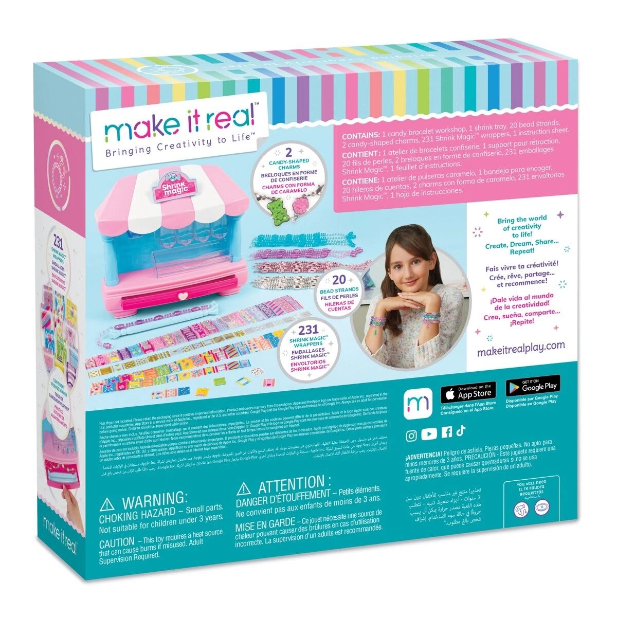 7 256 Piece Make It Real Shrink Magic Candy Shop Bracelet Kit, 7 of 8