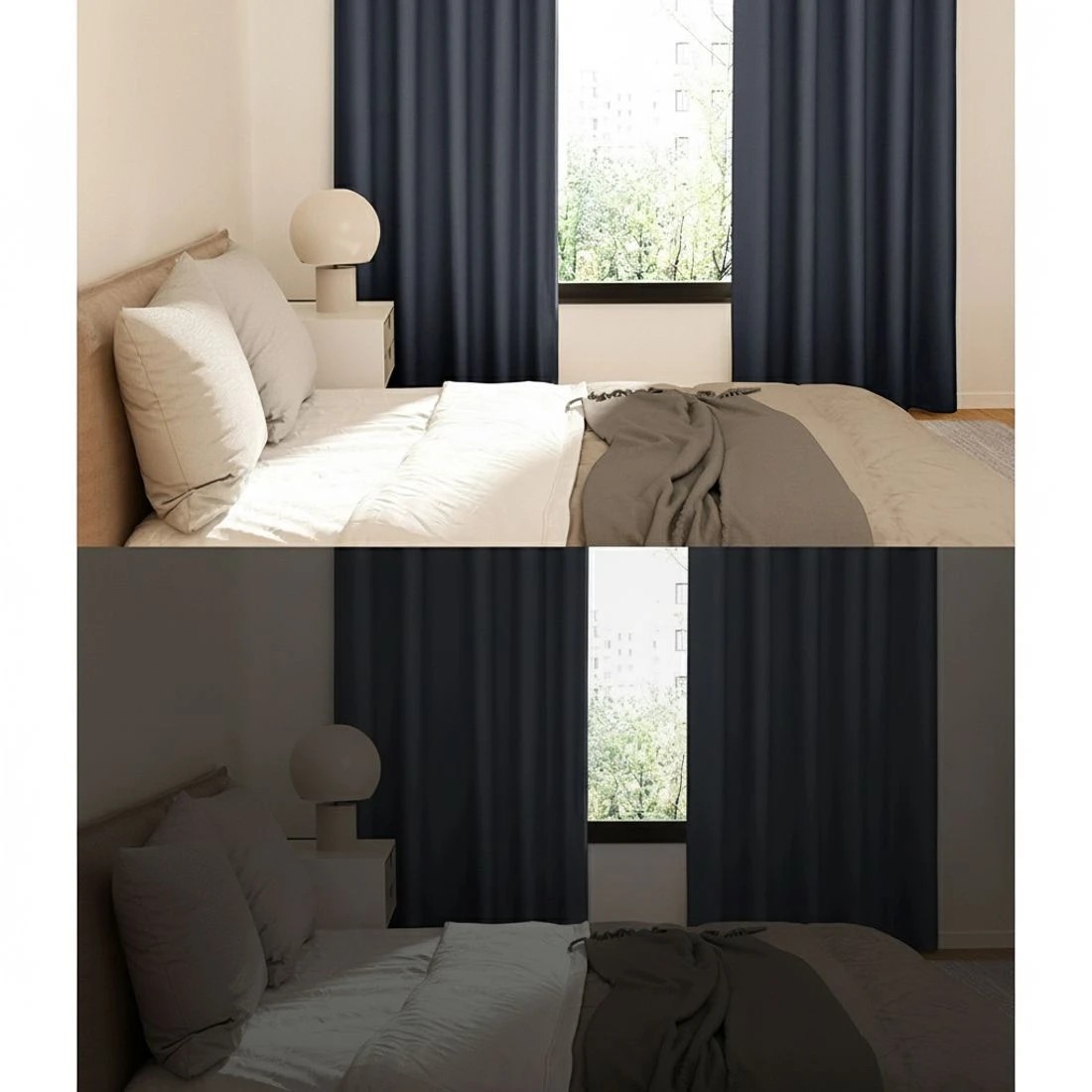 3 Artiss 2X Blockout Curtains Eyelet 180x213cm - Black, 3 of 6