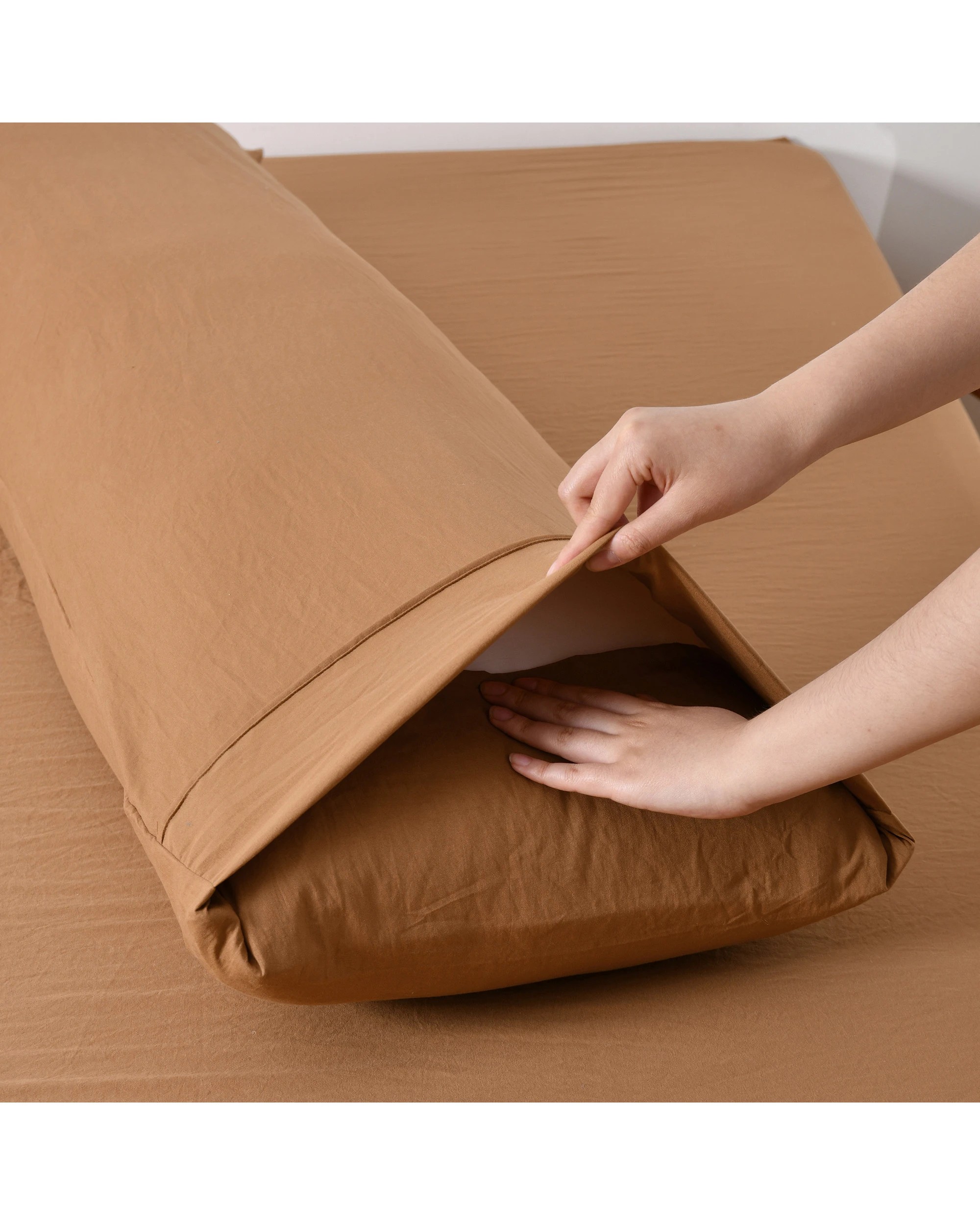 5 Dreamaker Superfine Washed Microfibre Body Pillowcase Twin Pack - Rust, 5 of 5