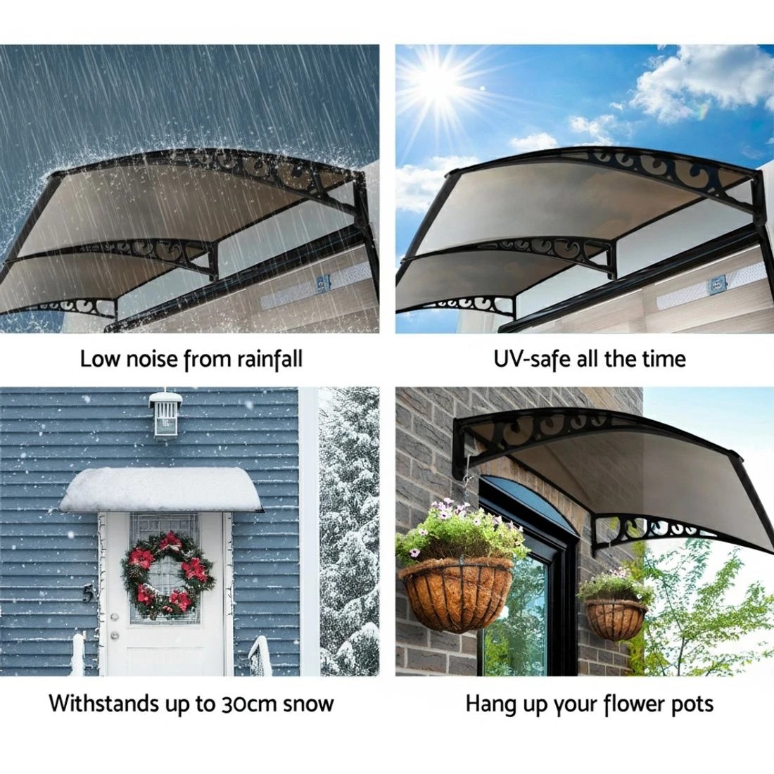 6 Instahut Window Door Awning 1mx1.2m - Brown, 6 of 6