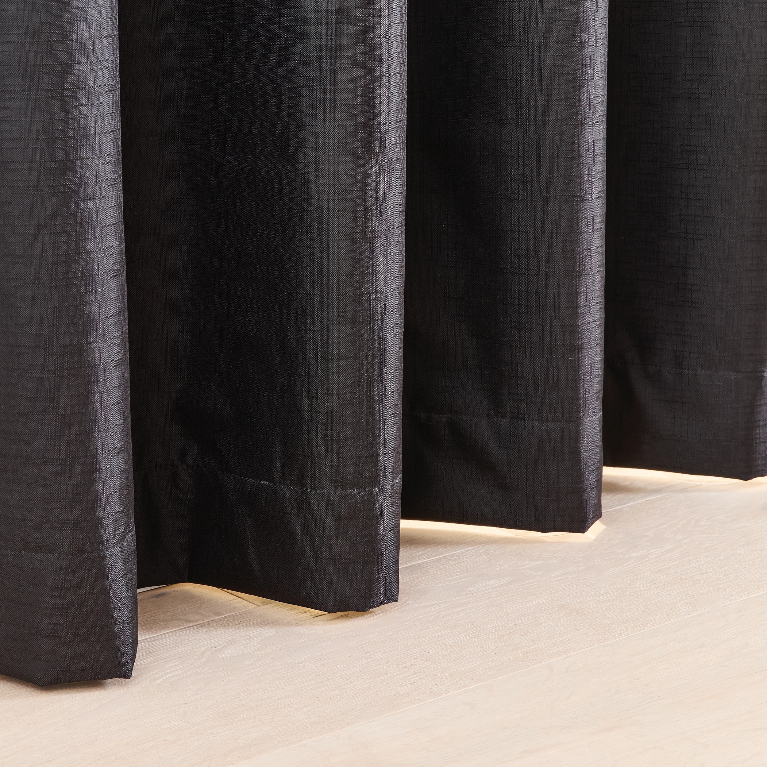 5 Monaco Long Block Out Curtain - Black - 140cm x 250cm, 5 of 5