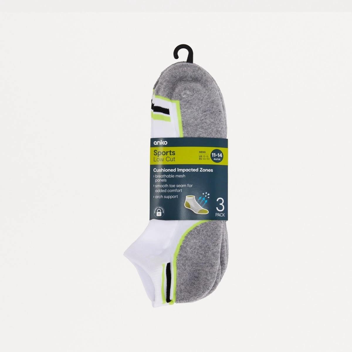 3 3 Pack Impact Zone Low Cut Sports Socks White, 3 of 3