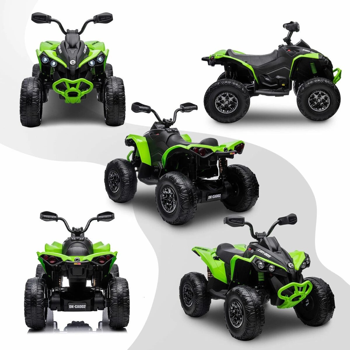 2 AUSWAY Can-Am Licensed Ride On Car 12V Electric ATV Quad Bike, 2 of 4