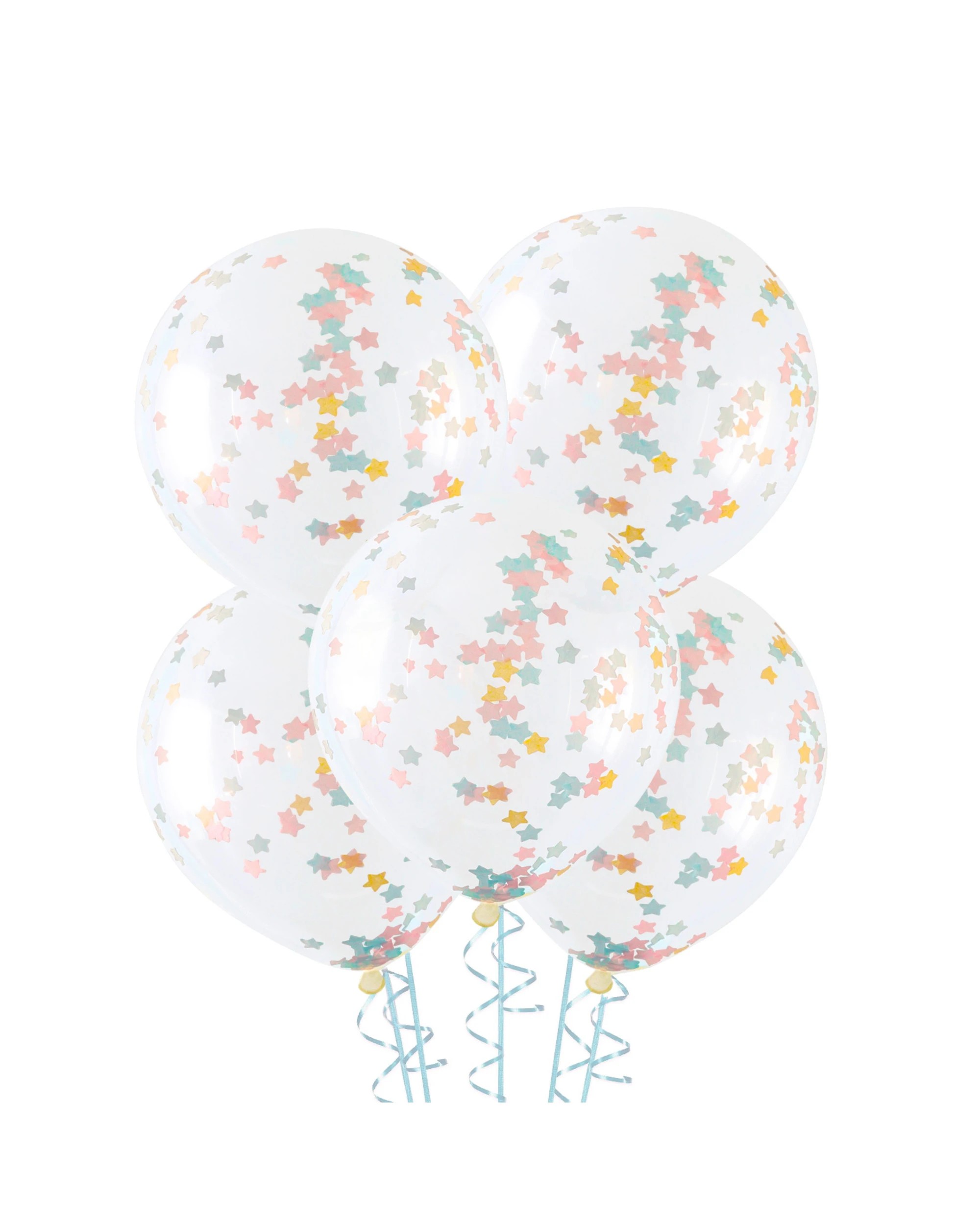 1 Unique Pastel Star Pre-filled Confetti Balloons Pack of 5, 1 of 2