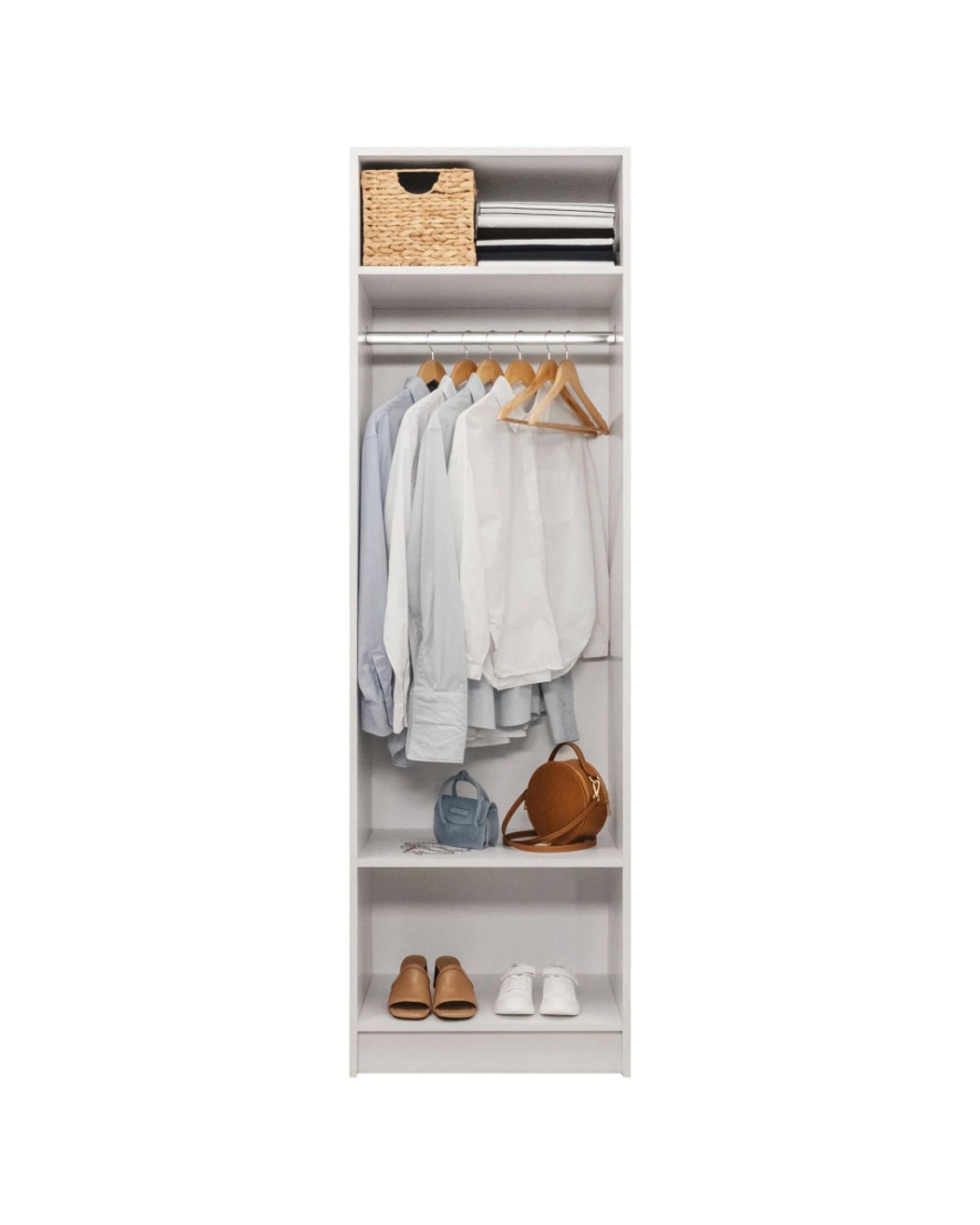 2 European Cabinetry Malmo Walk In Wardrobe 2 Shelf Hanging Module - White, 2 of 3