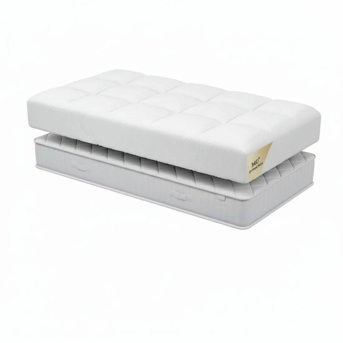 1 Giselle Bedding Mattress Topper Pillowtop Bamboo Cot - White, 1 of 4