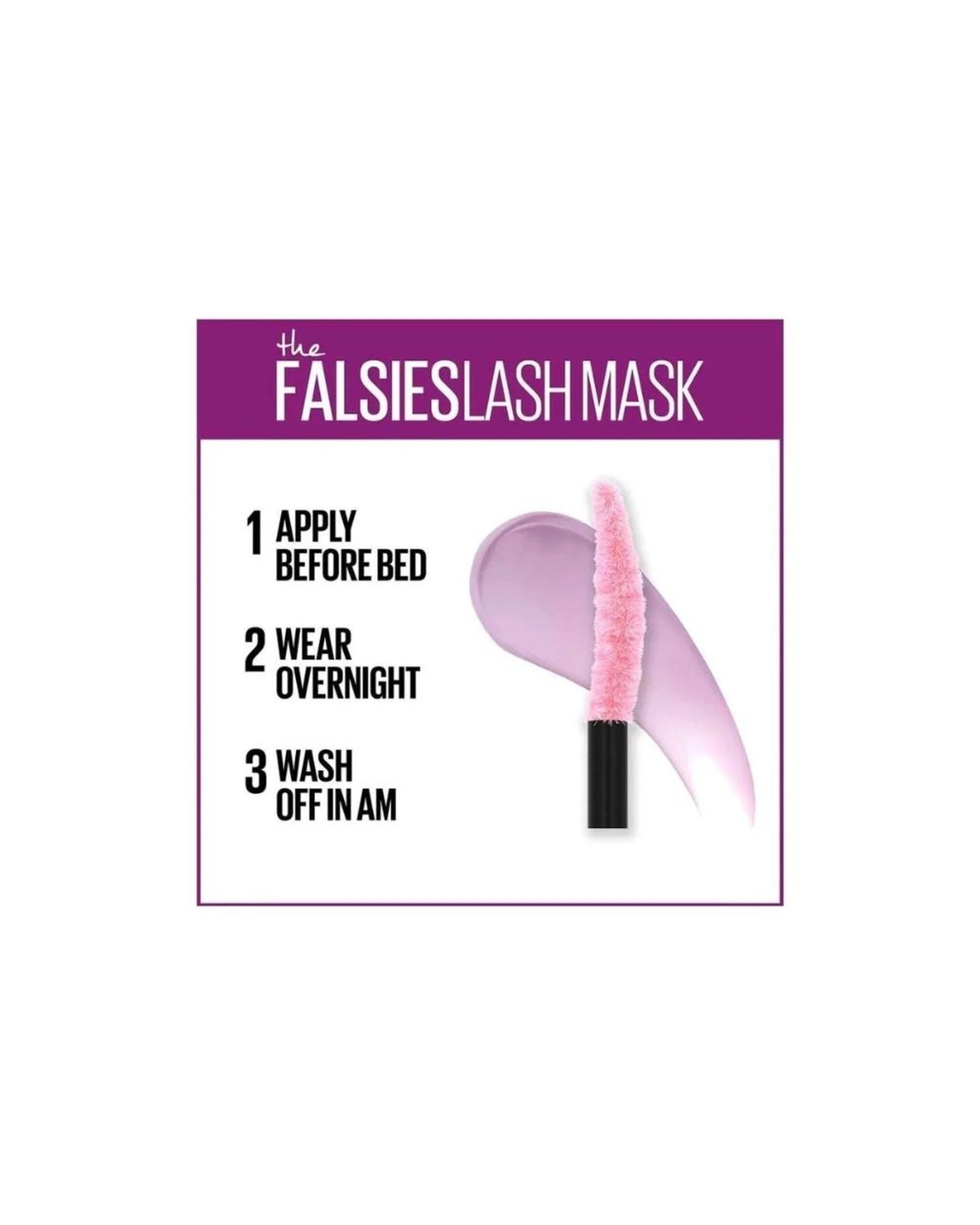 2 3 x Maybelline The Falsies Lash Overnight Conditioning Mask 10mL - White, 2 of 2