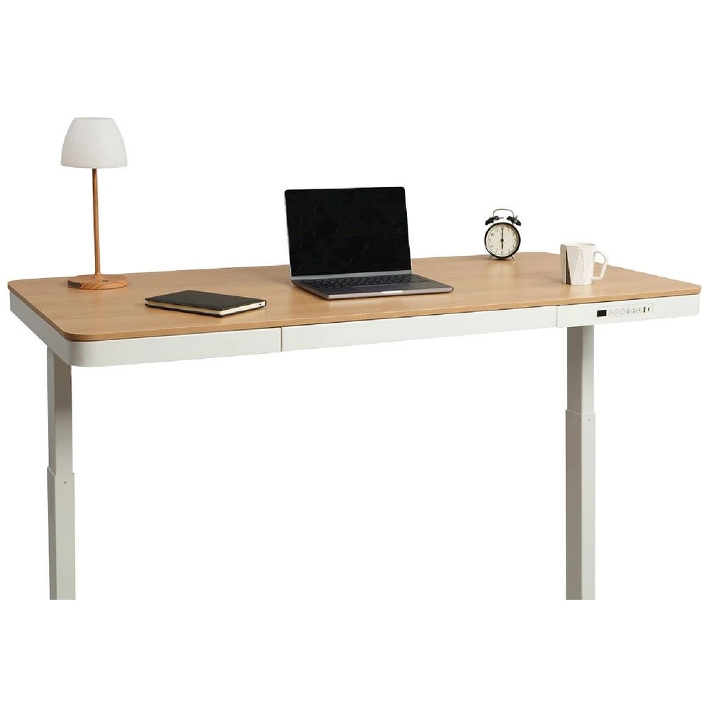8 Newhaven Electric Sit Stand Desk with Drawer 1500mm White/Oak Desks, Tables and Workstations, 8 of 10