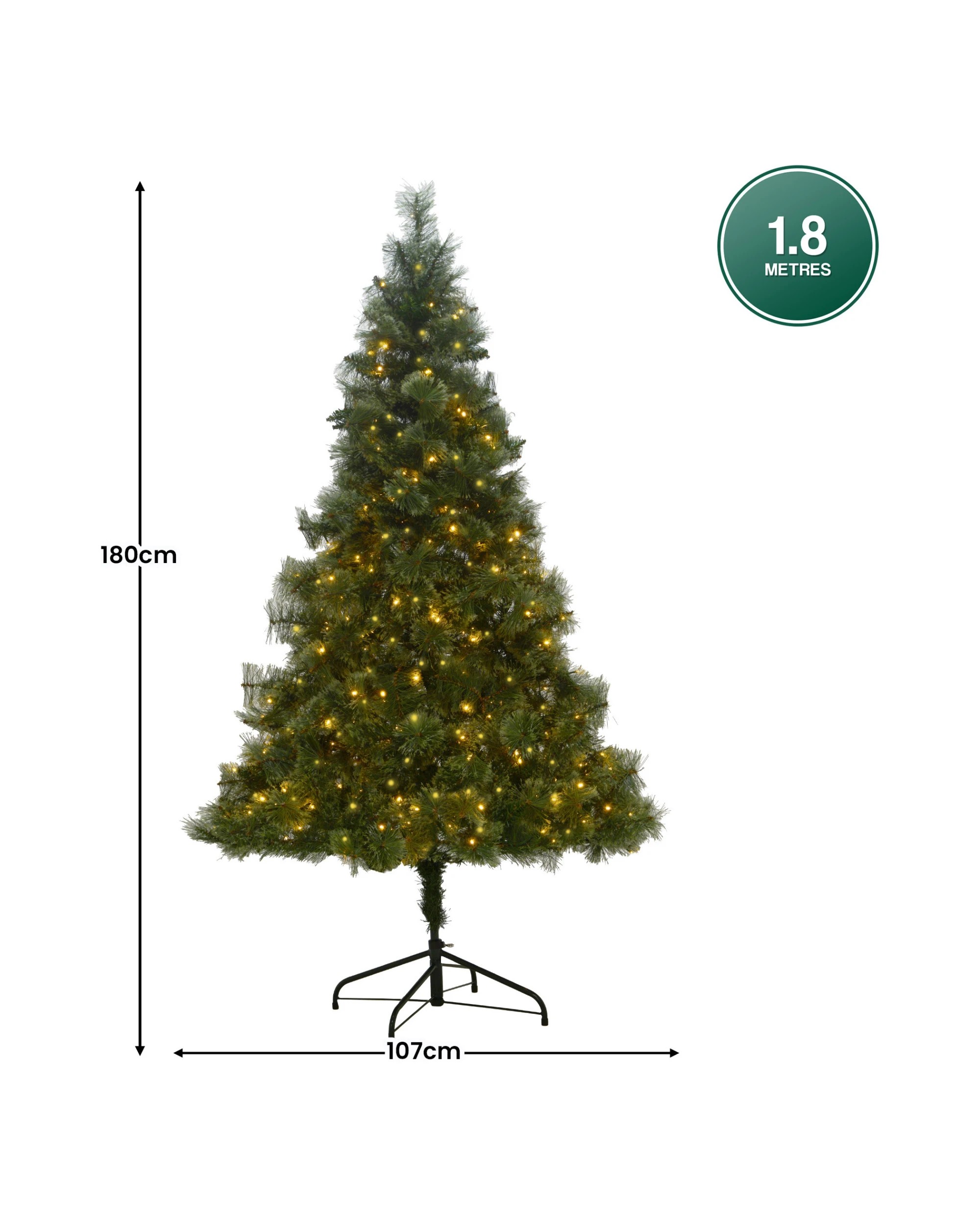 3 Christabelle 1.8m Christmas Tree Cashmere Pine 6ft Pre-Lit with LED Lights, 3 of 6