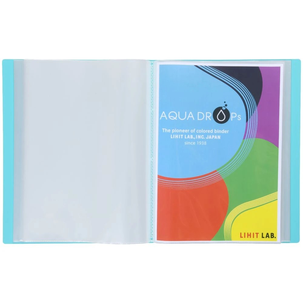 4 Aqua Drops A4 Display Book 60 Pocket Fixed Vivid Teal, 4 of 4