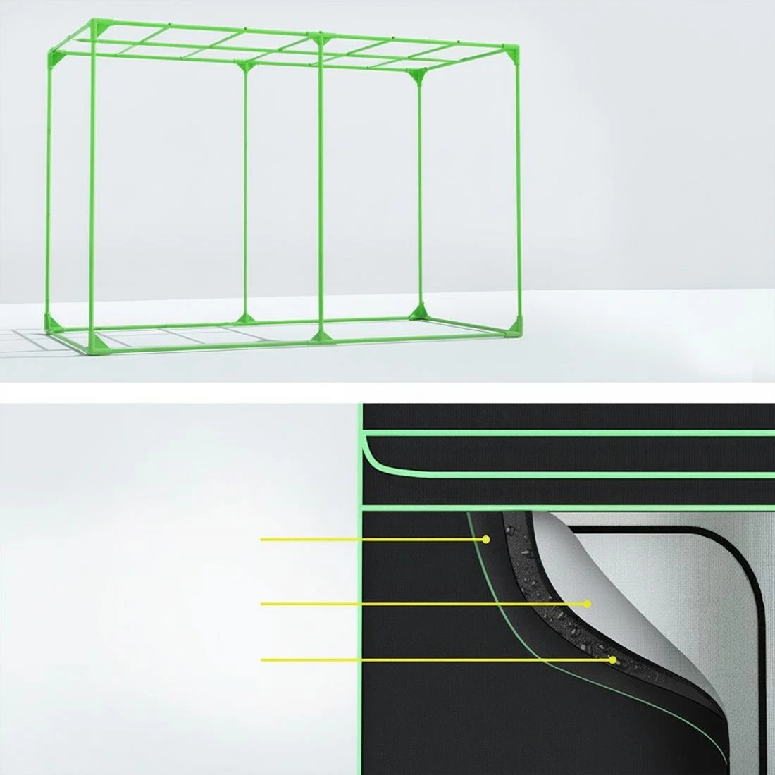 4 Green Fingers Grow Tent Kits 300x150x200cm Hydroponics Indoor Plant Grow System - Black, 4 of 5