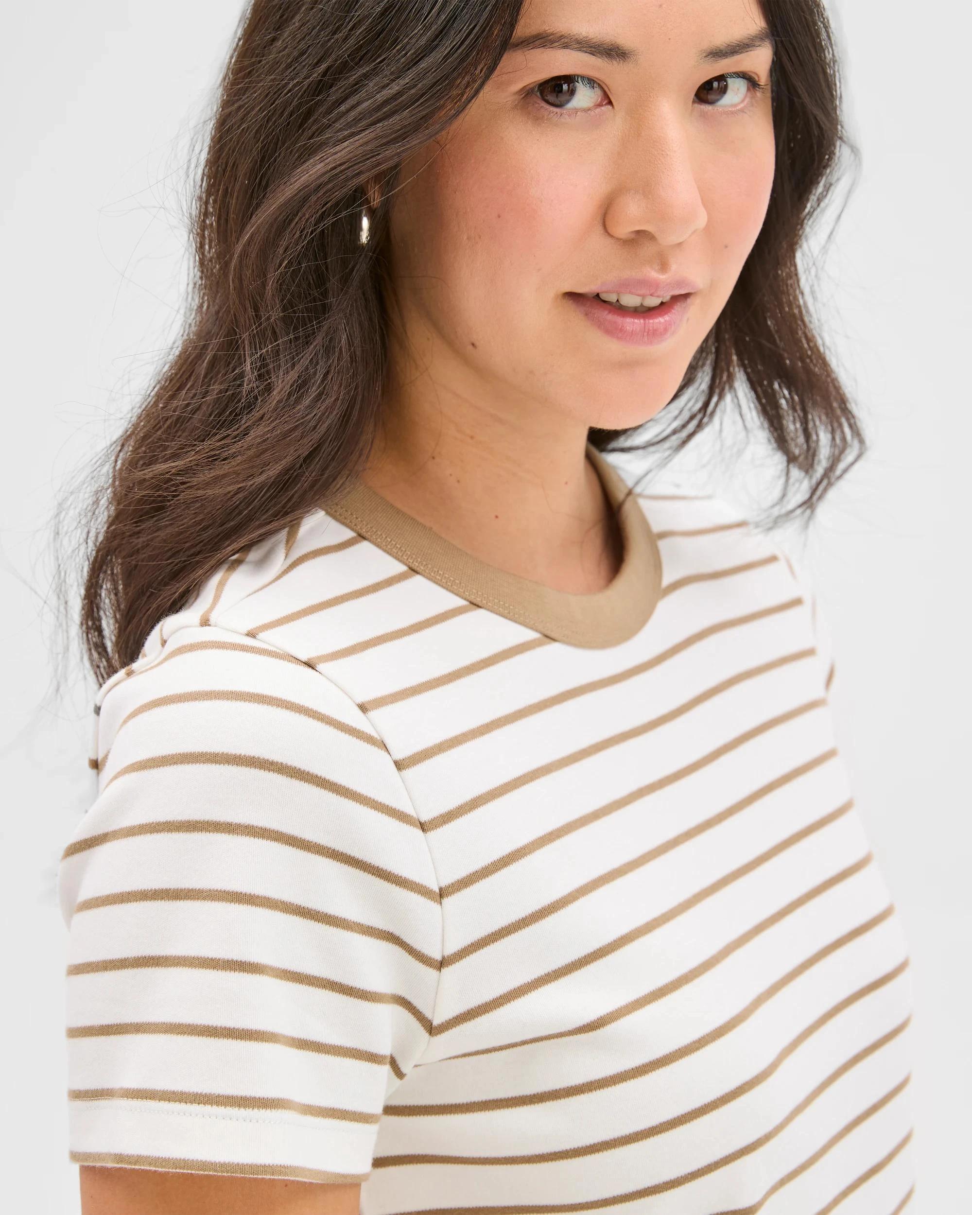 5 Target Woman Australian Cotton Interlock Neat T-Shirt CLOUD DANCER/LEAD GREY, 5 of 7