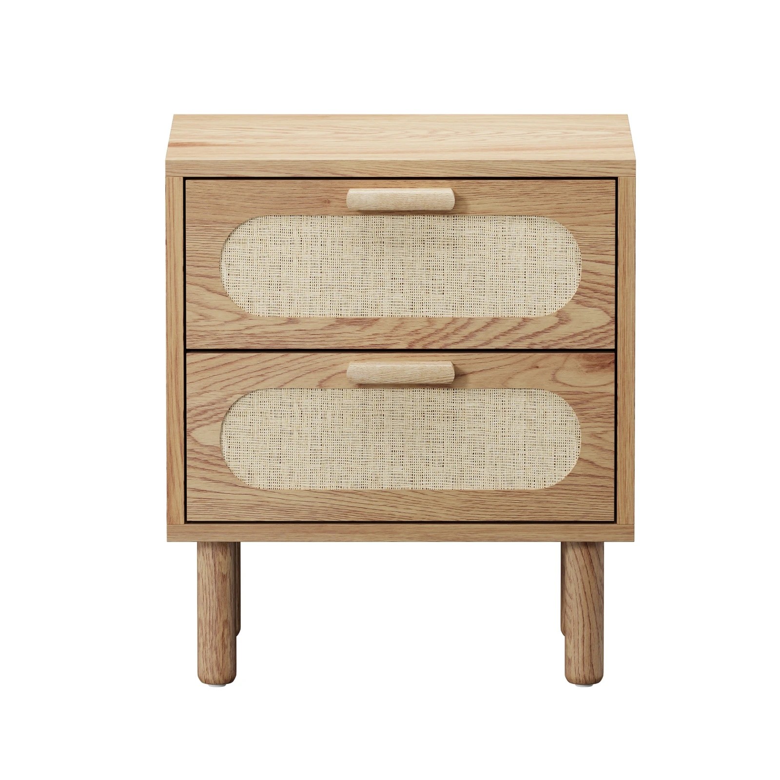 7 Oikiture 2x Bedside Table Drawers Side End Tables Storage Nightstand - Natural, 7 of 9