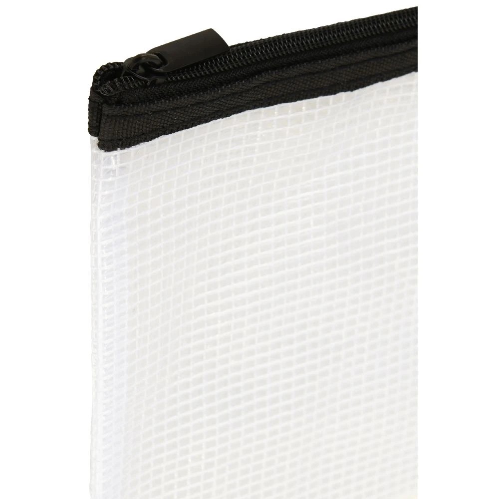 4 Studymate Single Zip Mesh Pencil Case 228 x 118mm White, 4 of 4