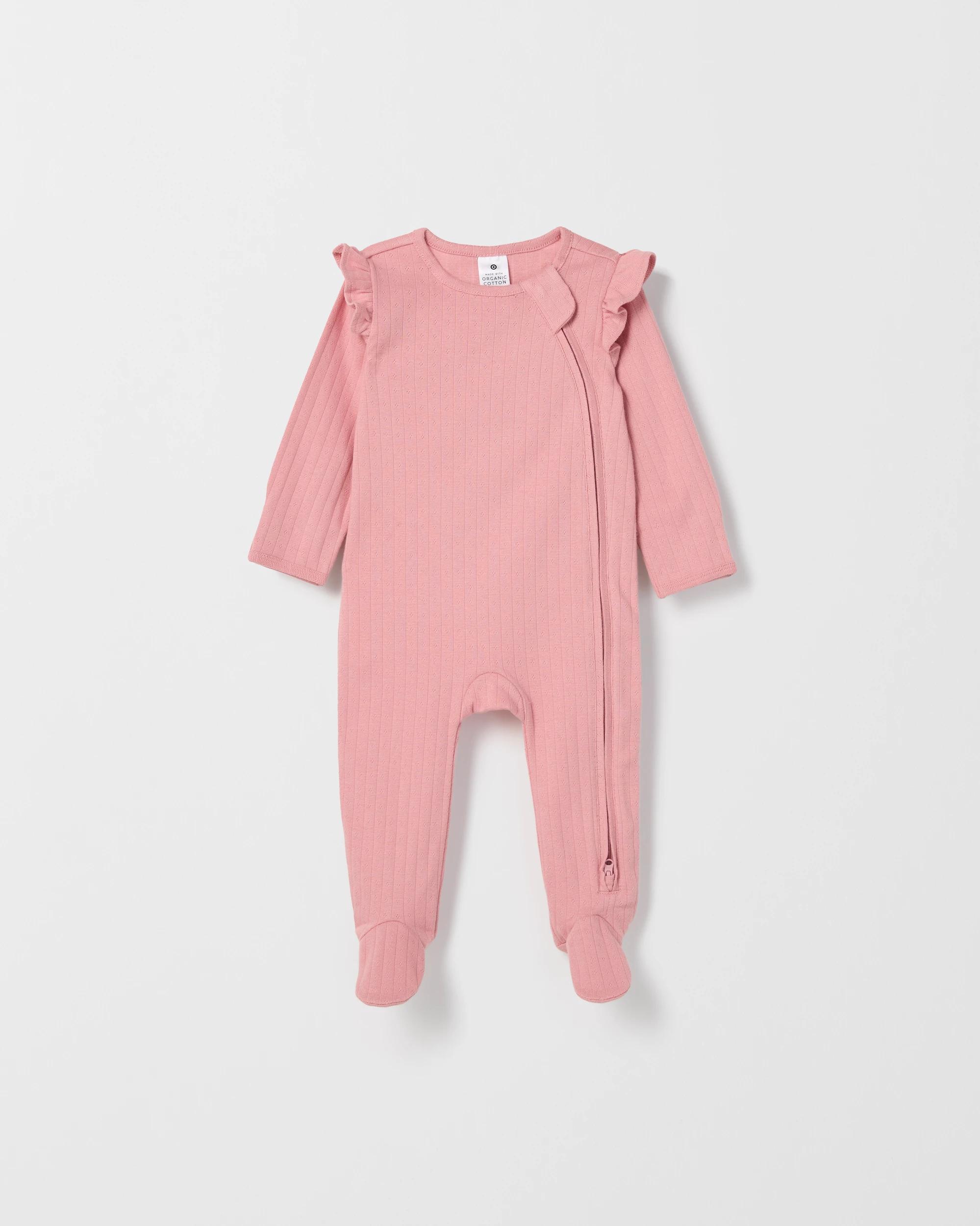 4 Target Baby Organic Cotton 3 Pack Zip Coverall BEAR BOW LOTUS, 4 of 6