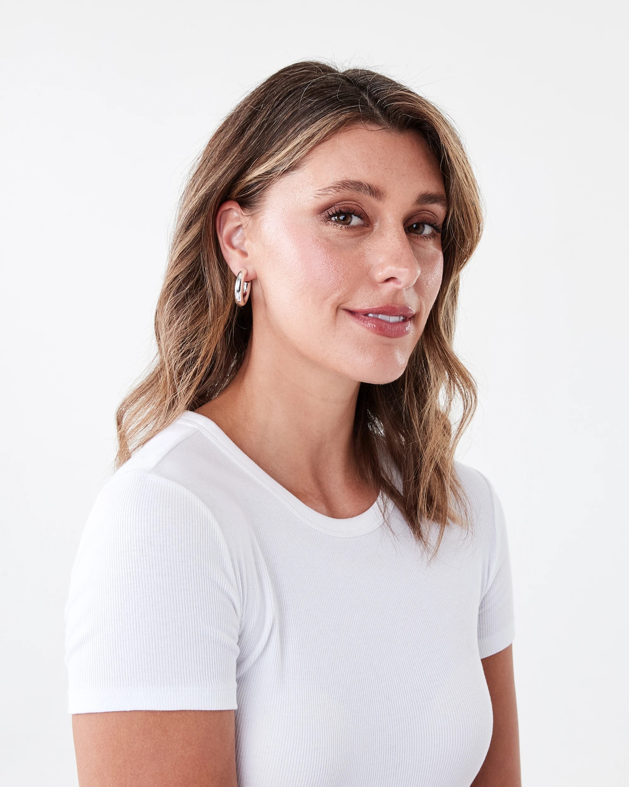 4 Plain Hoop Earrings - Silver Tone, 4 of 5