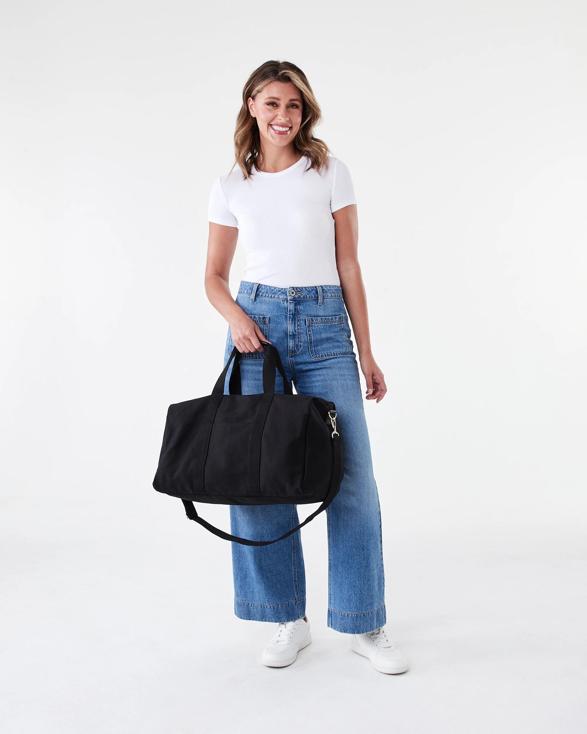 5 Canvas Weekender Bag Black, 5 of 5