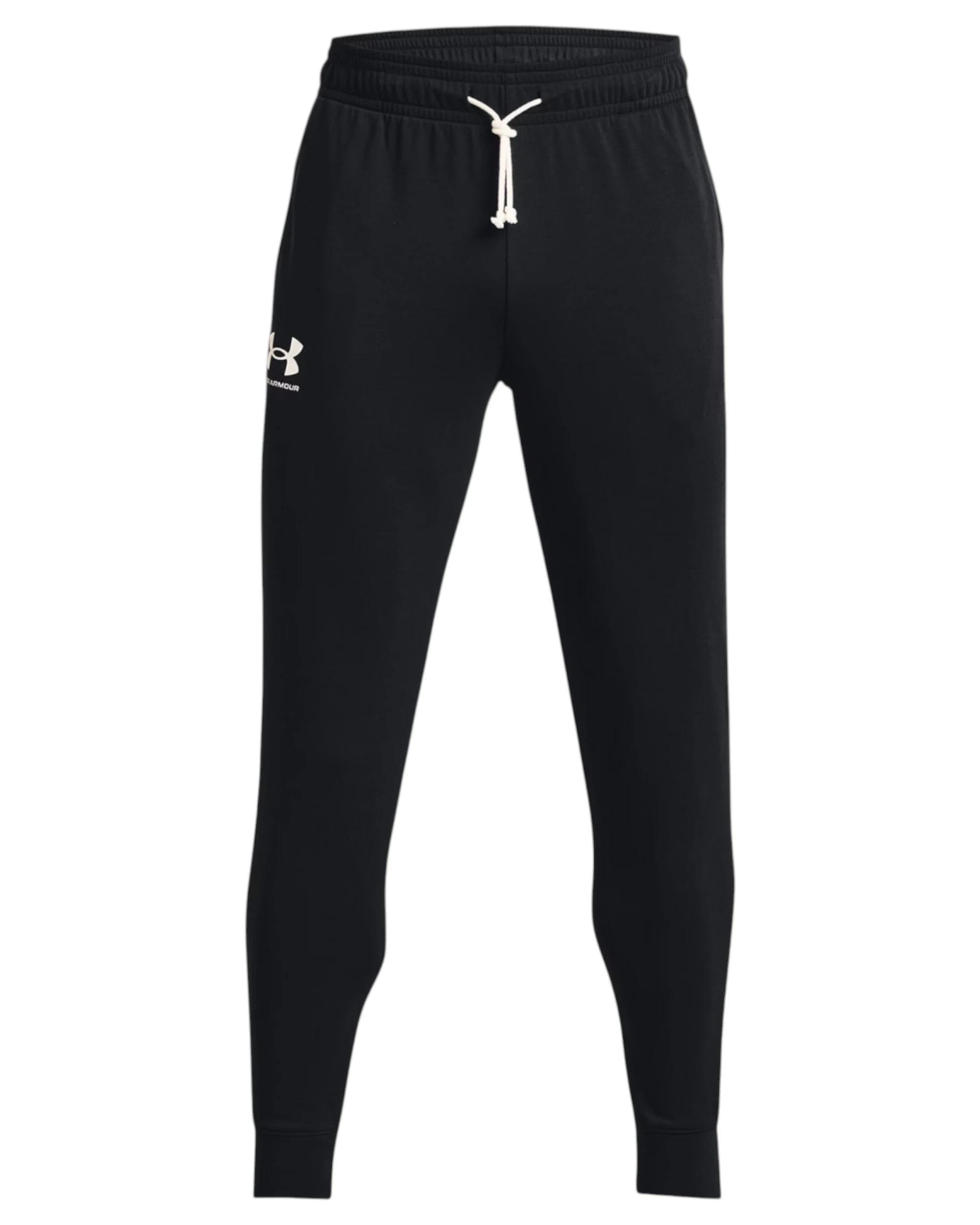 1 Under Armour Mens Rival Terry Jogger Pants Black Trackies BLACK, 1 of 6