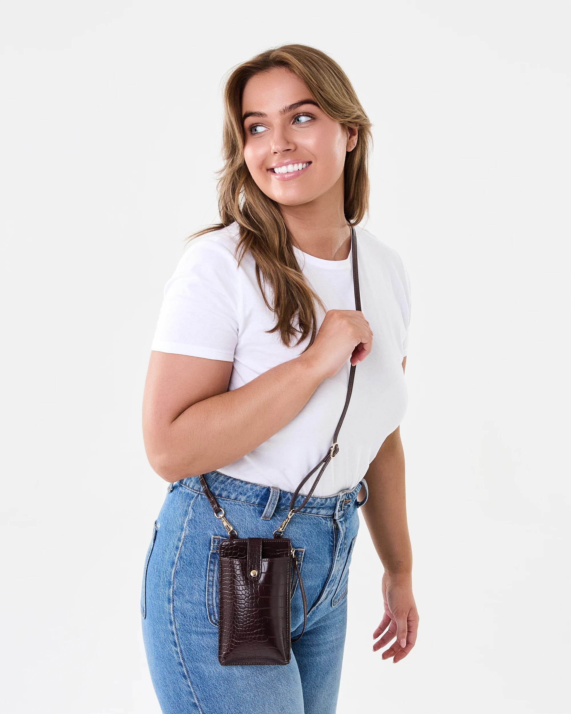 6 Phone Wallet Bag Deep Fudge, 6 of 6