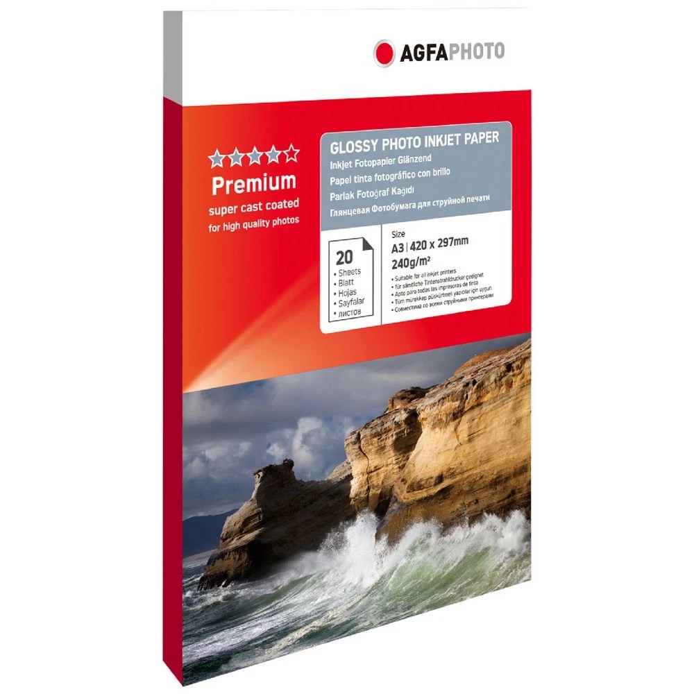1 AGFA A3 Glossy Photo Paper Inkjet 240gsm 20 Pack, 1 of 1