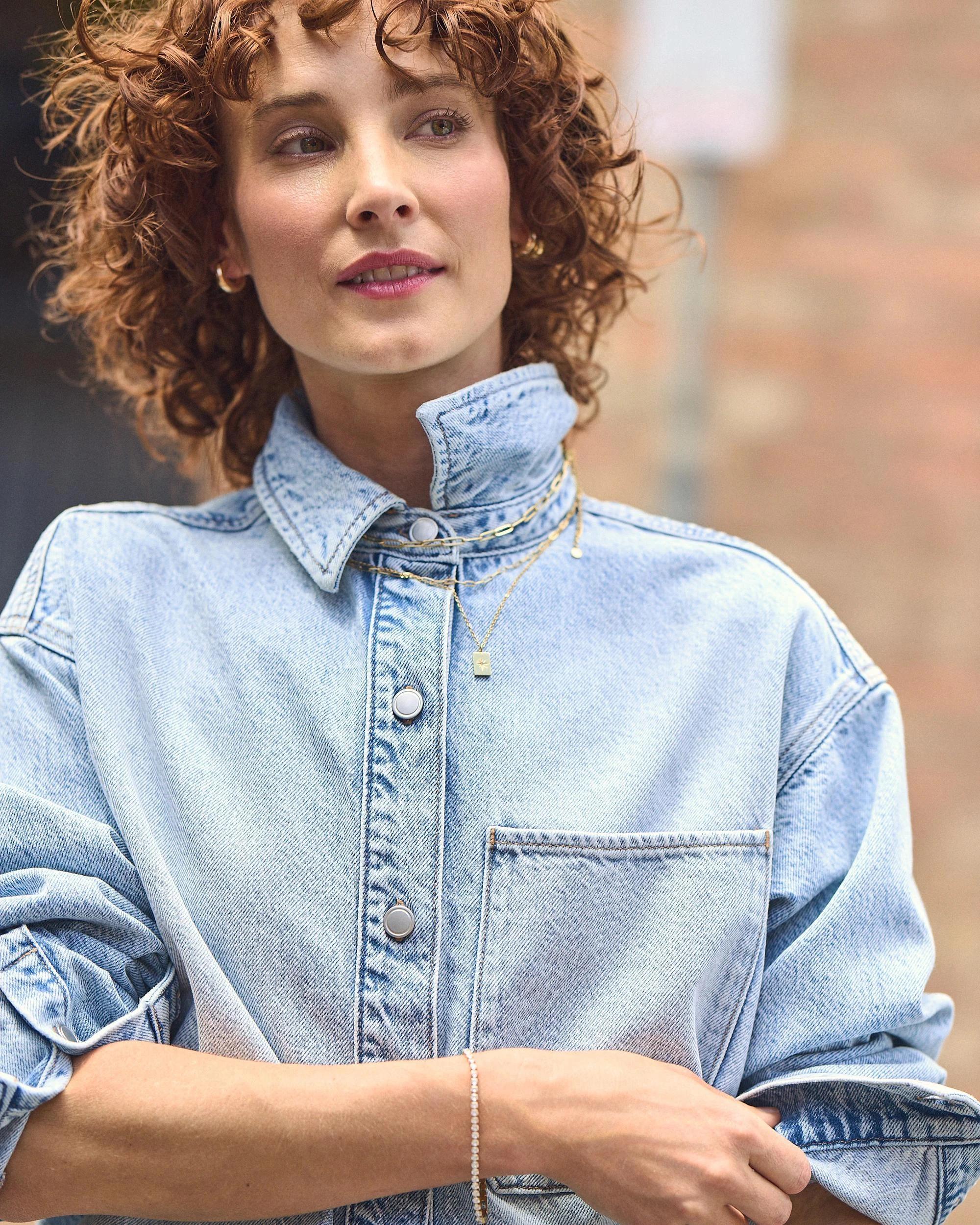8 Lily Loves Denim Oversized Shirt SALTY BLUE, 8 of 10