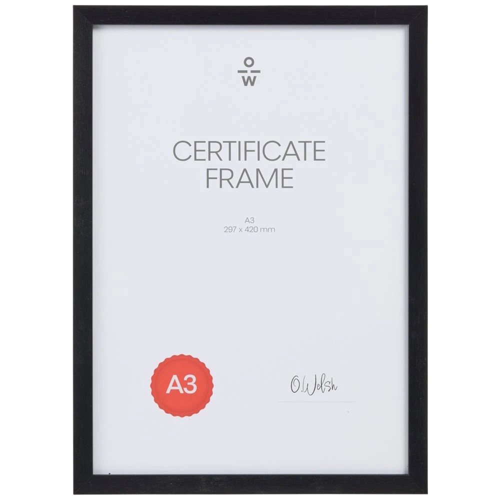 3 A3 Certificate Frame Brush Black, 3 of 4