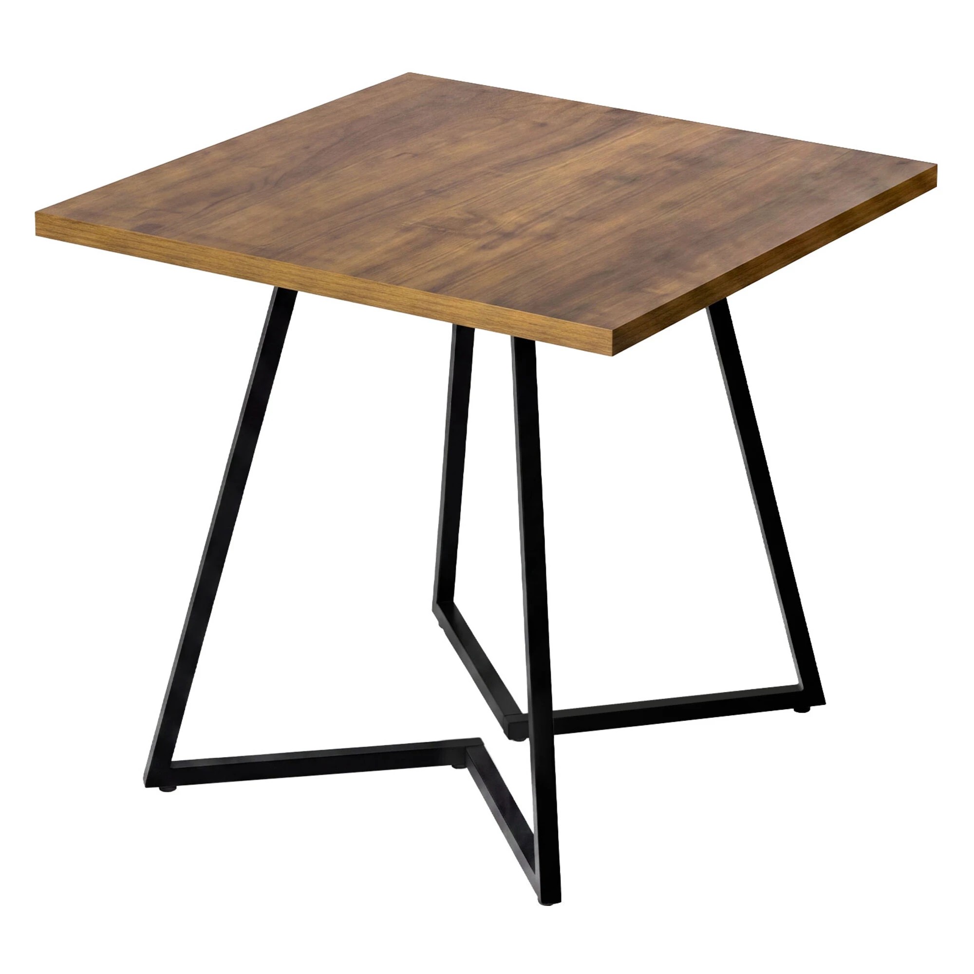 1 Levede Dining Table 80cm Square Dining Table 4 Seater Wood Top Metal, 1 of 8