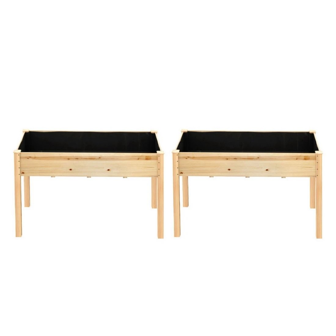 3 Green Fingers Raised Garden Bed 2x Elevated 120x60x80cm Wooden Planter Box Container - Natural, 3 of 6