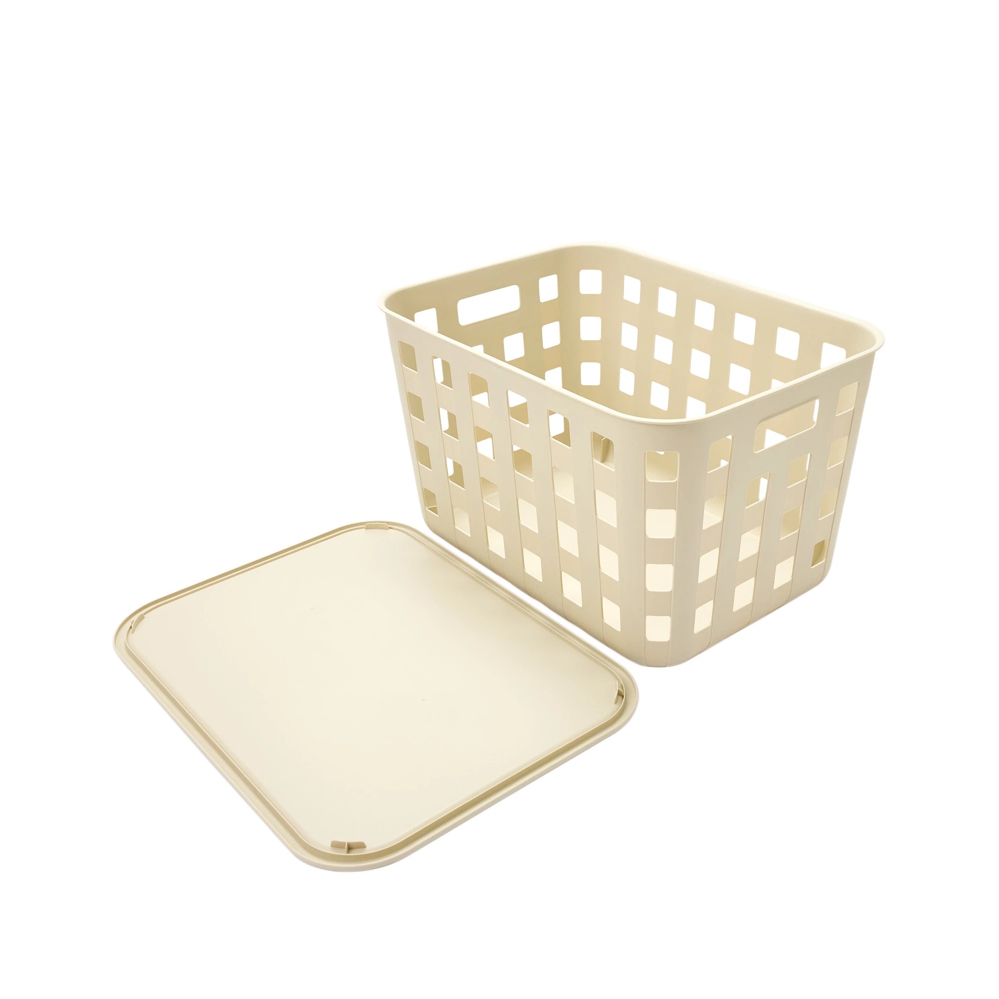 5 45L Rectangle Trellis Basket with Lid - Beige, 5 of 10