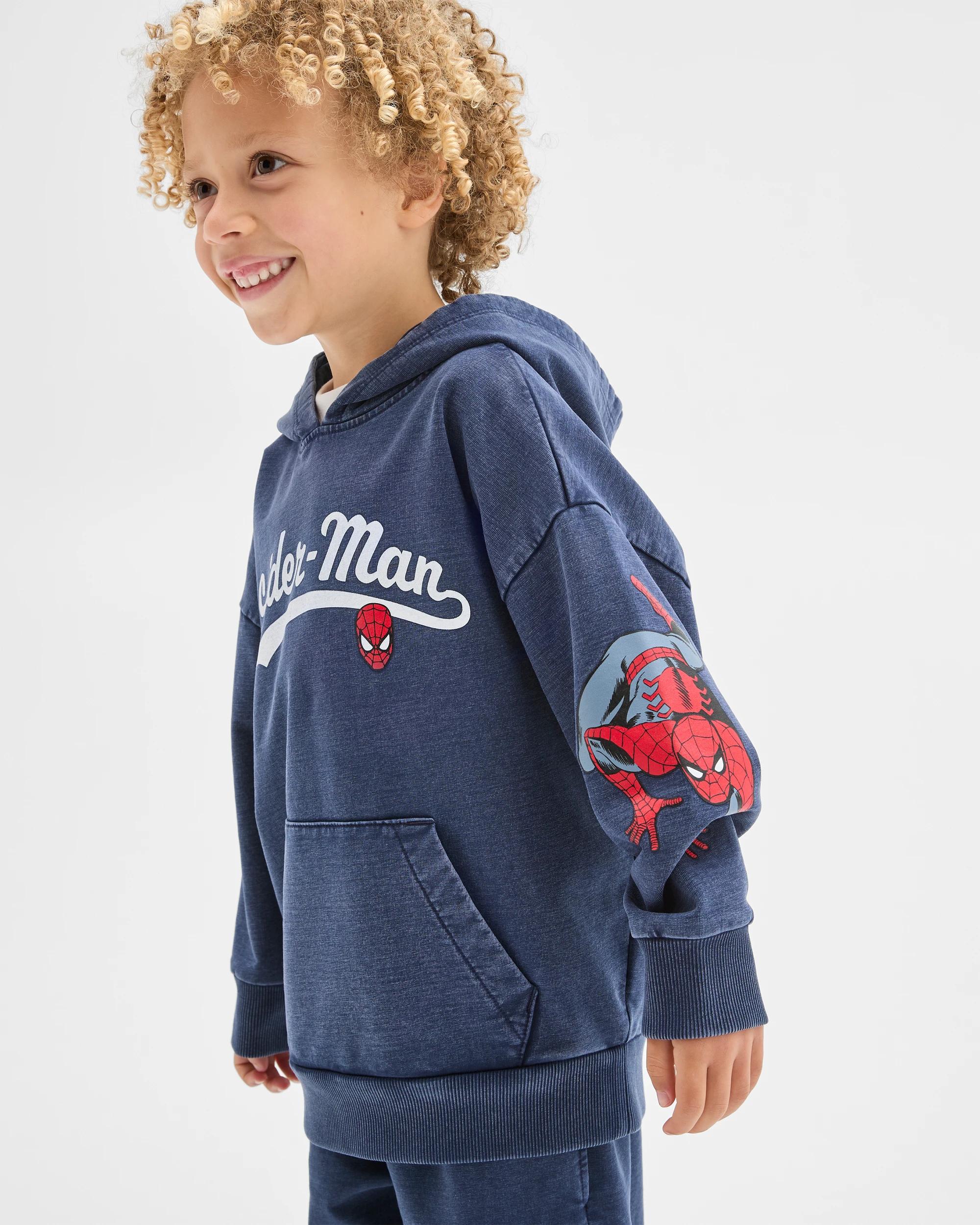 4 Marvel Spider-Man Australian Cotton Oversized Washed Sweat Hoodie BLACK IRIS, 4 of 8