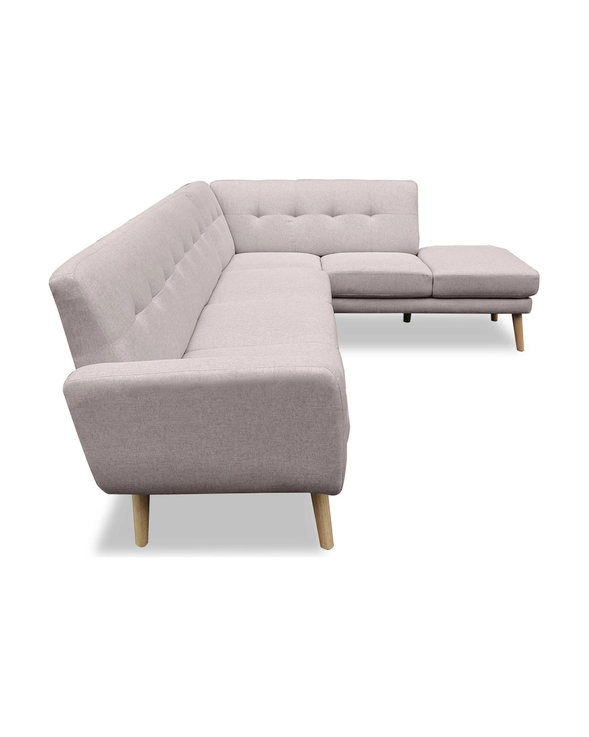 7 Sarantino Faux Linen Corner Sofa Lounge L-shaped Chaise Light Grey, 7 of 8