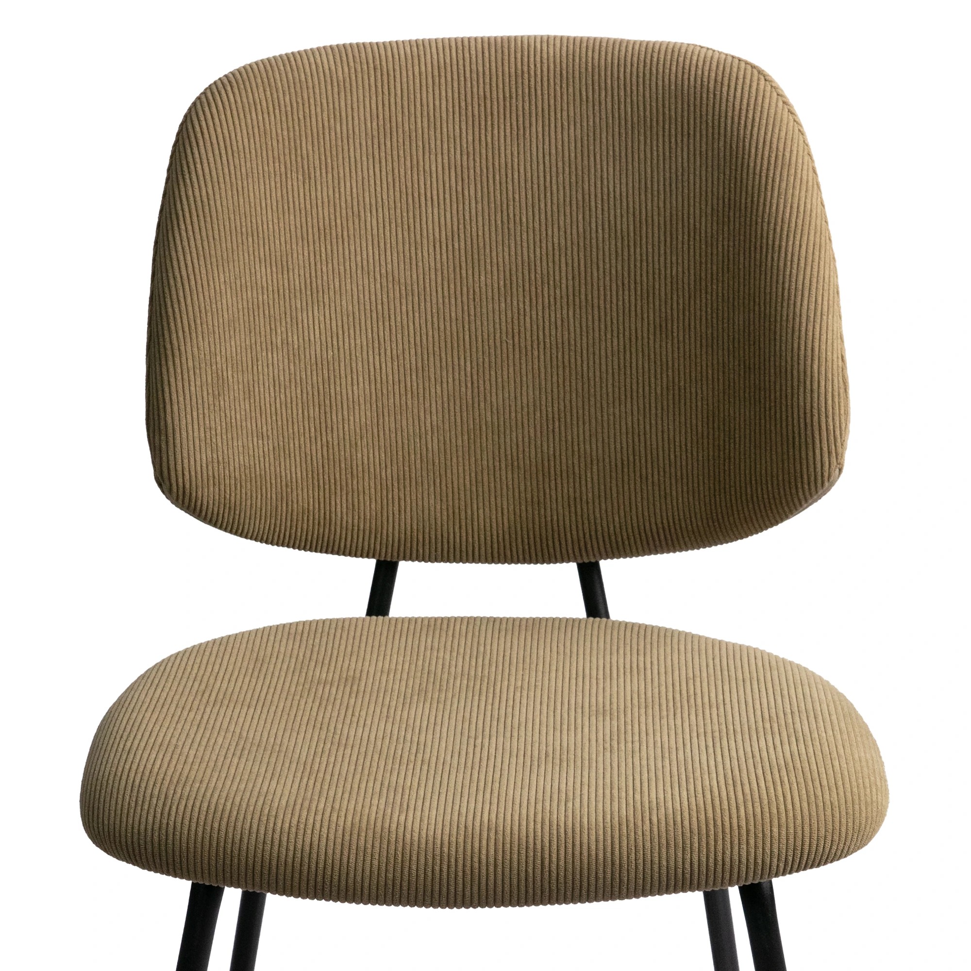4 Levede 4x Dining Chairs Vintage Retro Soft Corduroy Kitchen Padded Seat Khaki - Khaki, 4 of 7