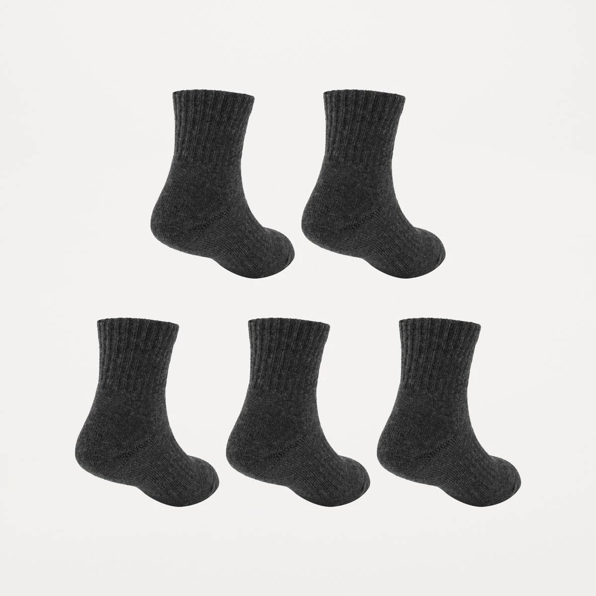 2 5 Pack Ultimate School Quarter Crew Socks CHARCOAL MARLE, 2 of 3