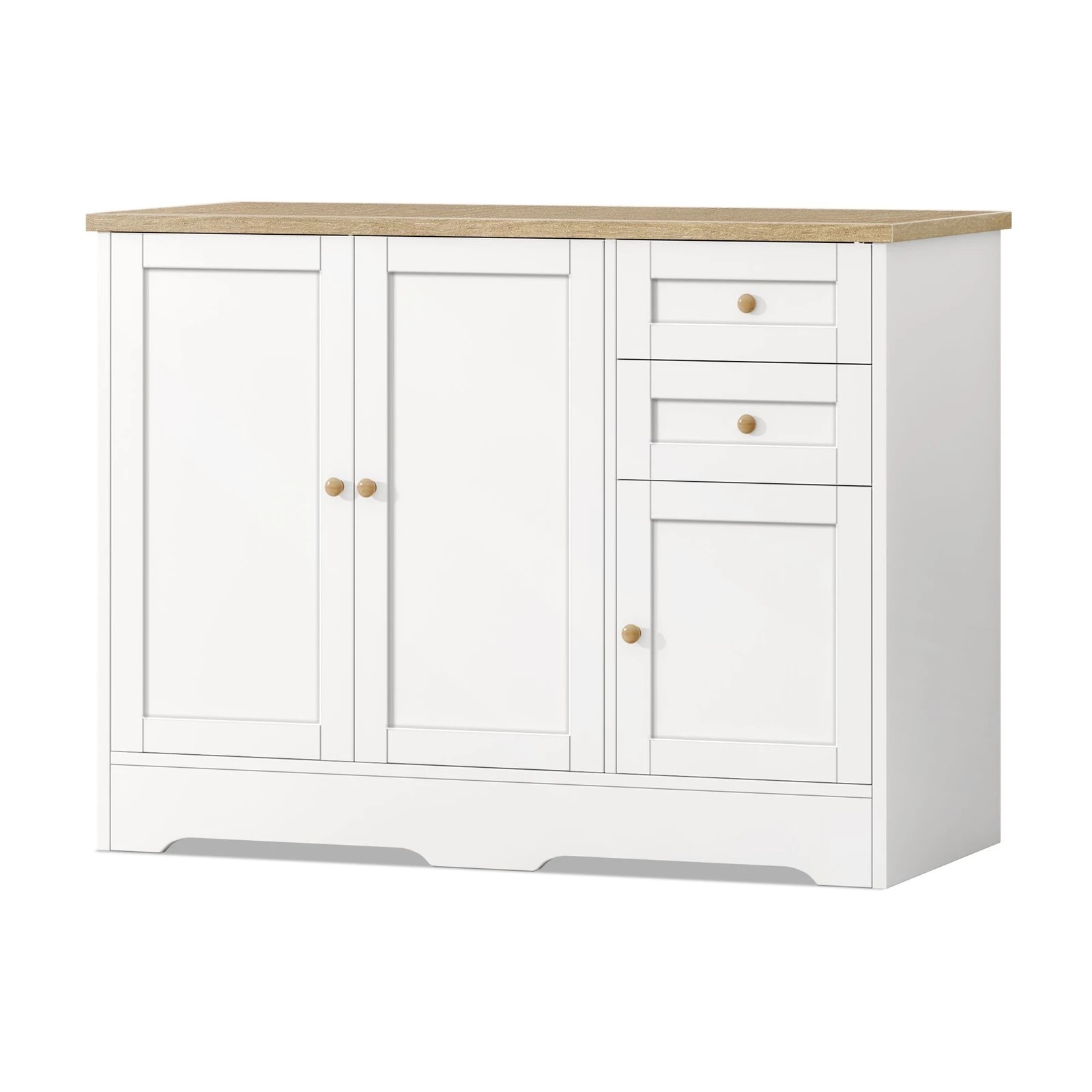 1 Alfordson Buffet Sideboard Cupboard Storage Cabinet Kitchen Hallway Doors White - White, 1 of 10