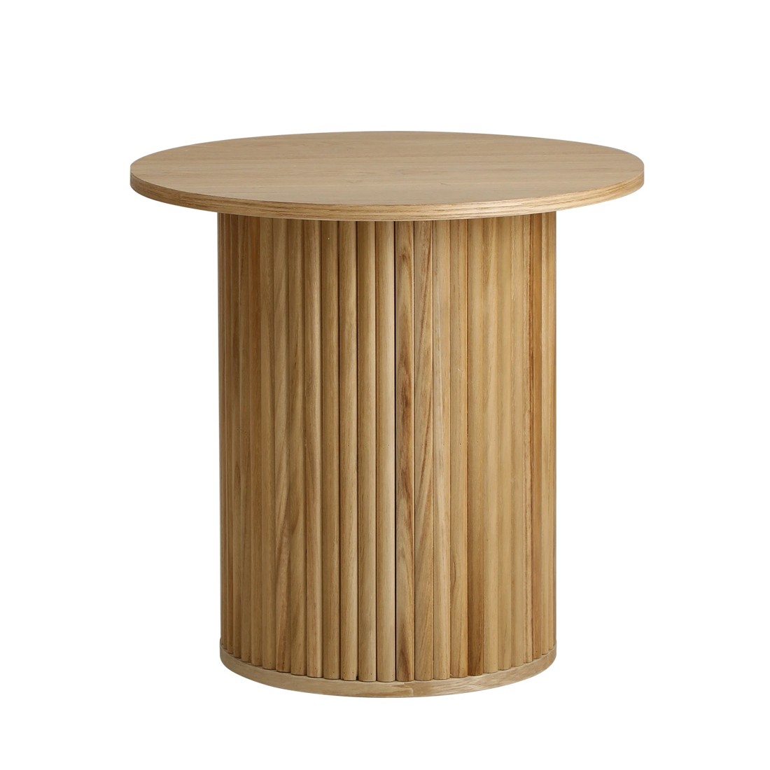 1 Oikiture Coffee Table Side End Tables Sofa Desk Bedside Round
 - Natural, 1 of 10