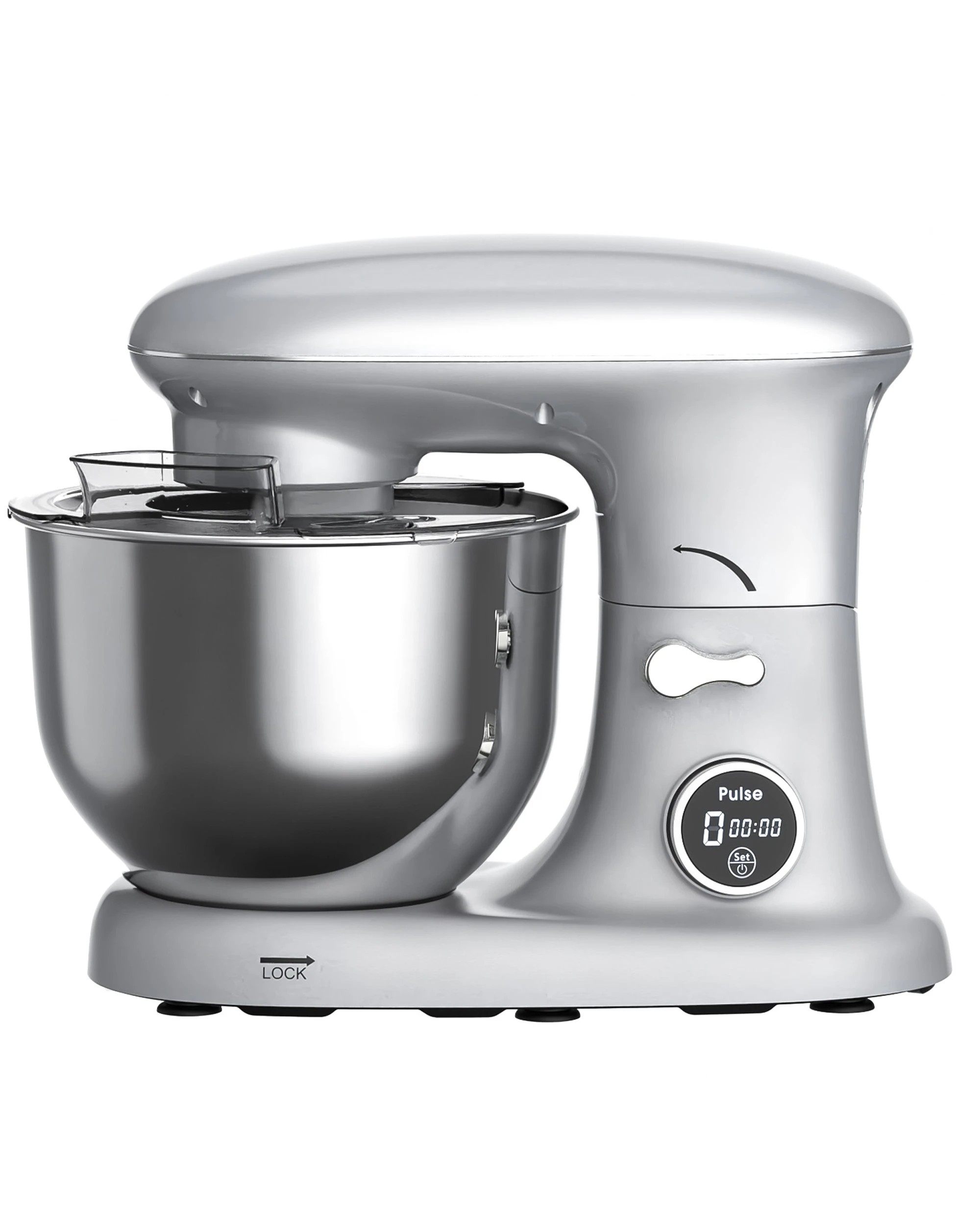 3 Yopower Stand Mixer, Electric Food Mixer with Timer - Silver, 3 of 4