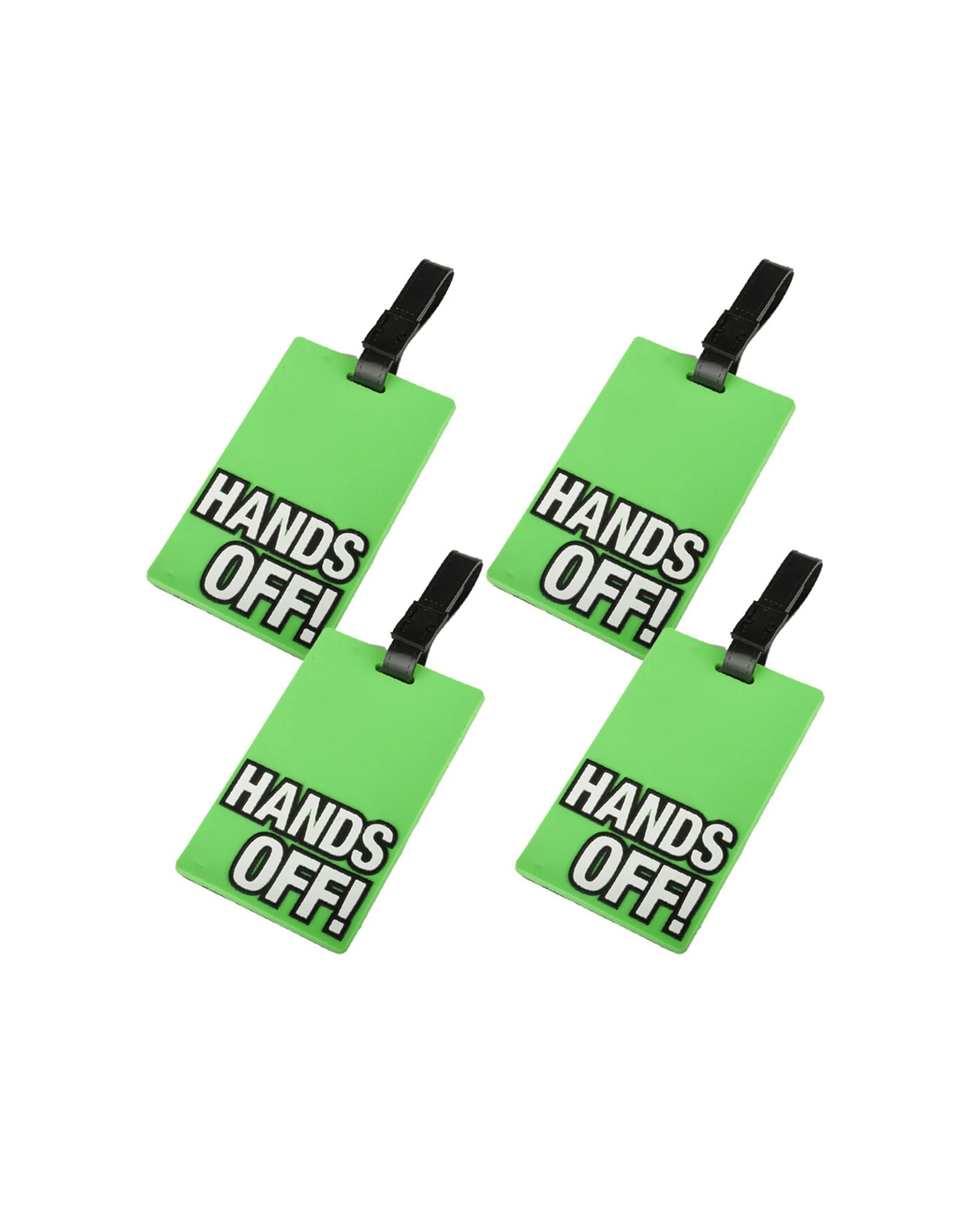 1 Disney 4Pk Luggage Tag Suitcase Identity Label Durable Design - Hands Off - Green, 1 of 1