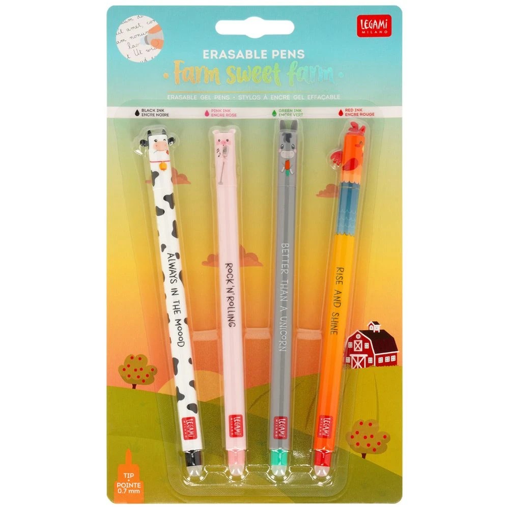 1 Legami Erasable Gel Pens Sweet Farm 4 Pack, 1 of 10