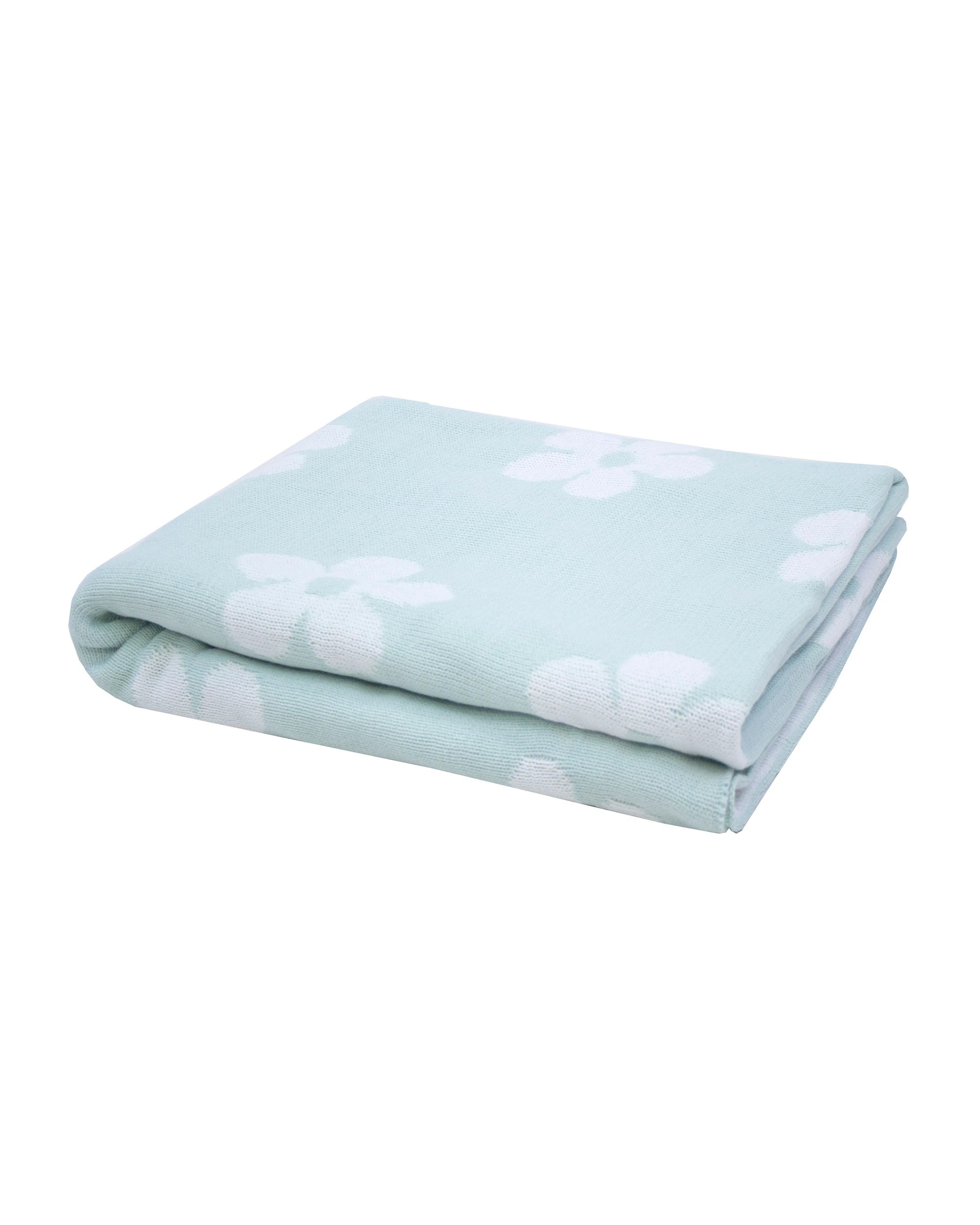 2 Bambury Anthea Cotton Knitted Throw Cloud - Blue, 2 of 3
