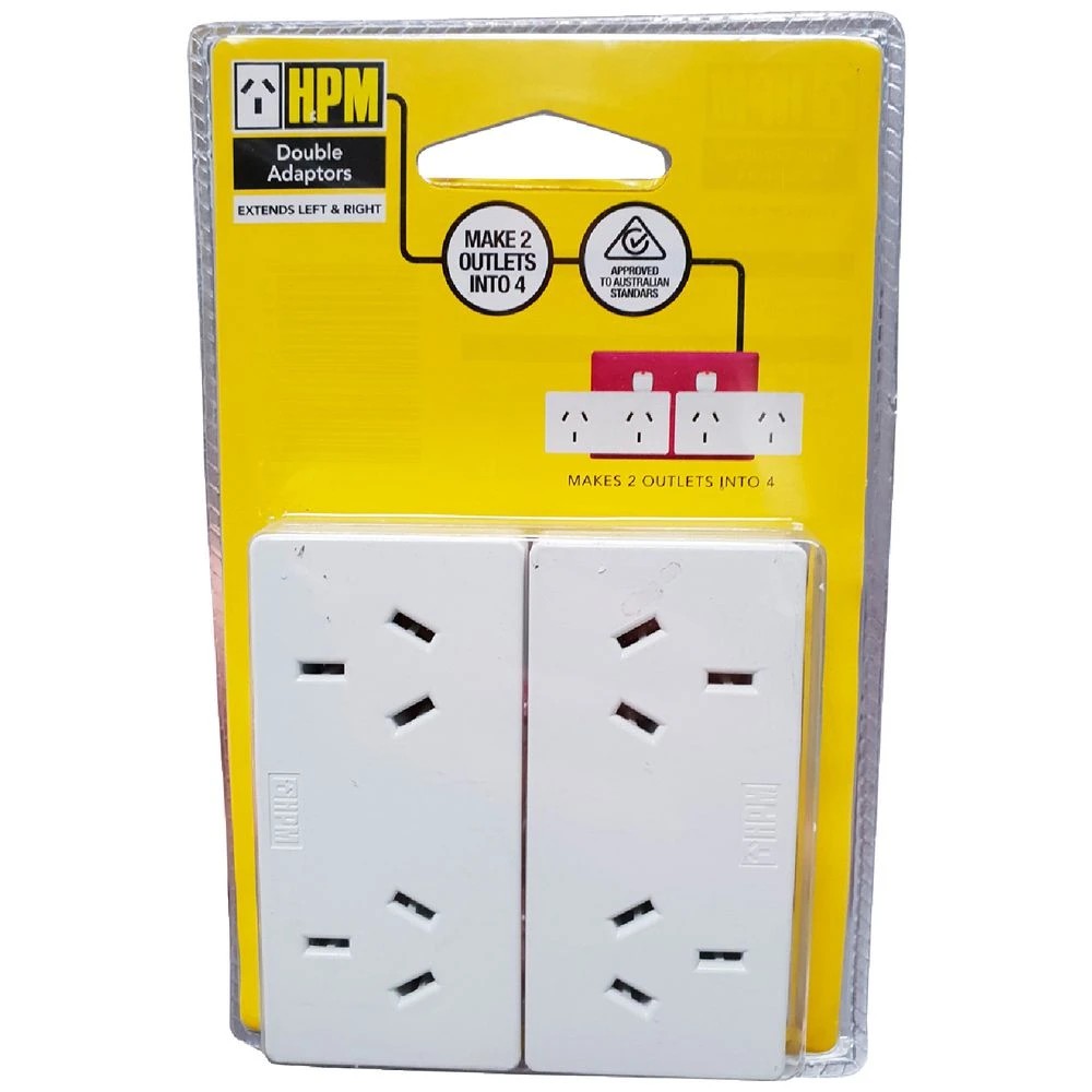 1 HPM Slimline Double Adaptors Twin Pack, 1 of 1