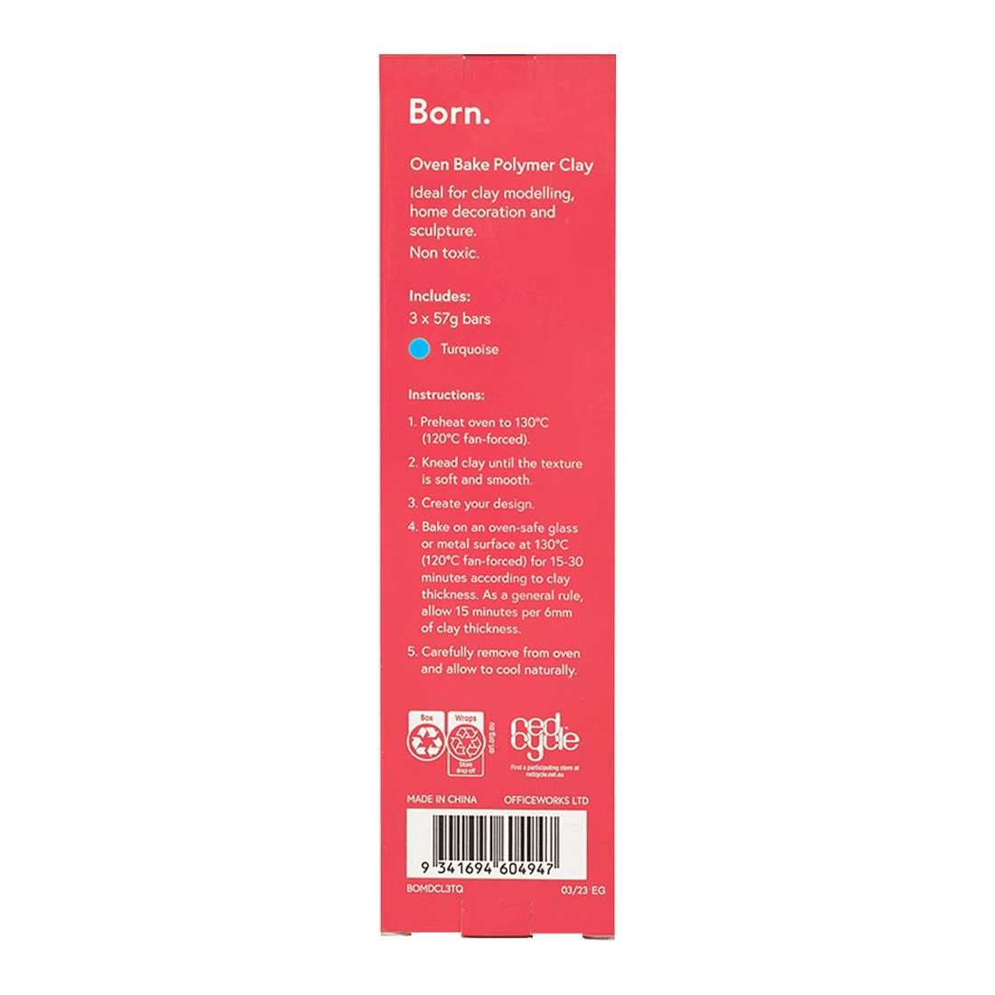 2 Born Oven Bake Polymer Clay Turquoise 3 Pack, 2 of 4