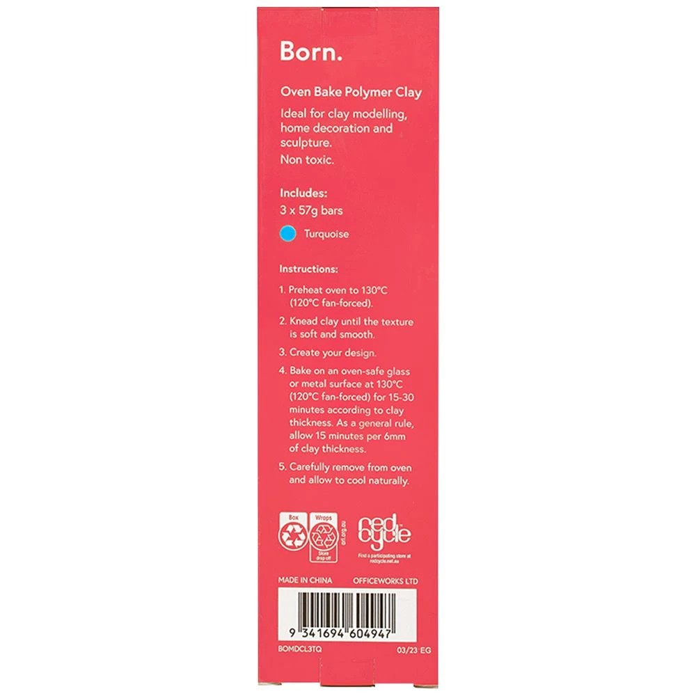 2 Born Oven Bake Polymer Clay Turquoise 3 Pack, 2 of 4