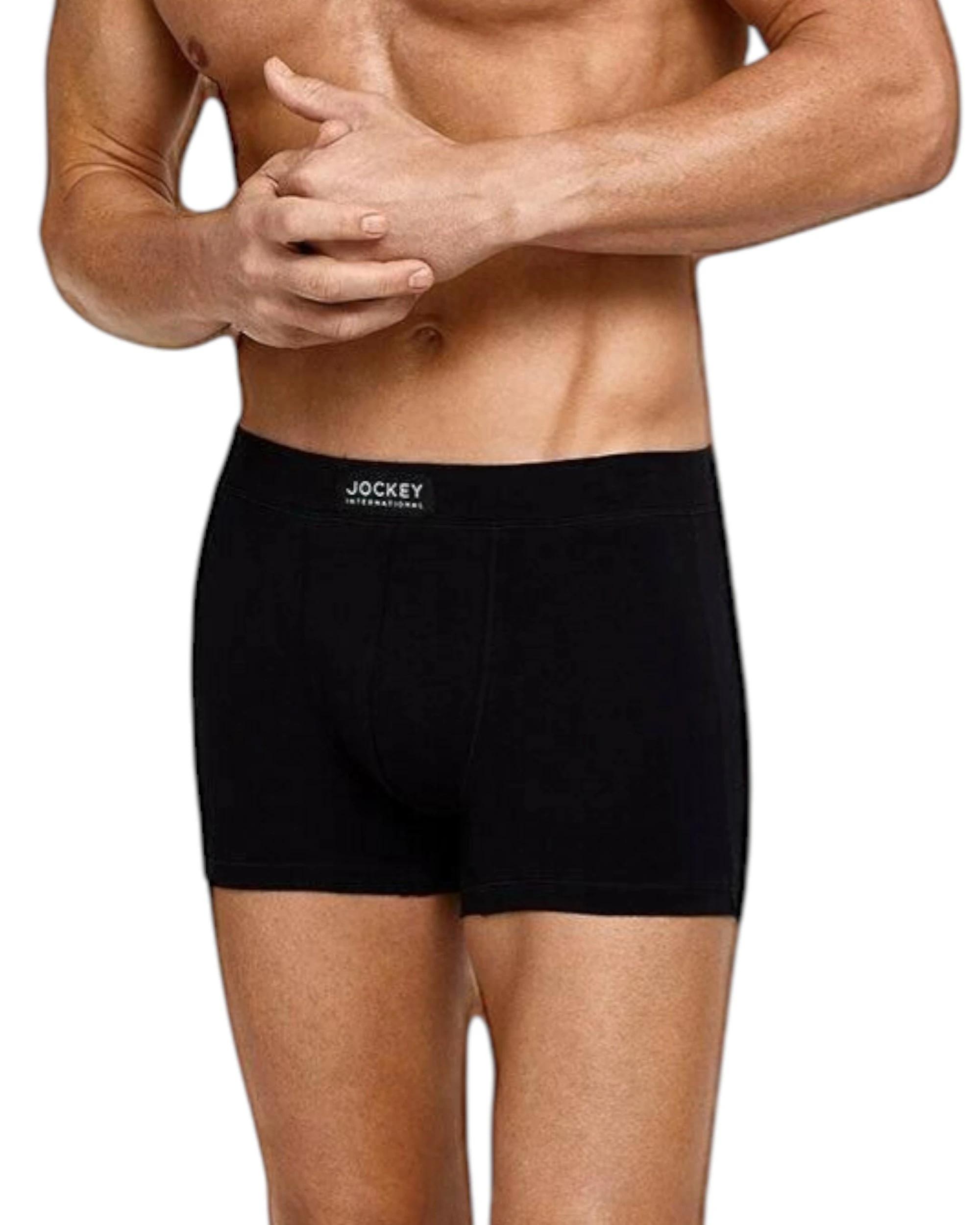 1 Jockey 3 Pack Mens London Trunks Underwear BLACK, 1 of 4