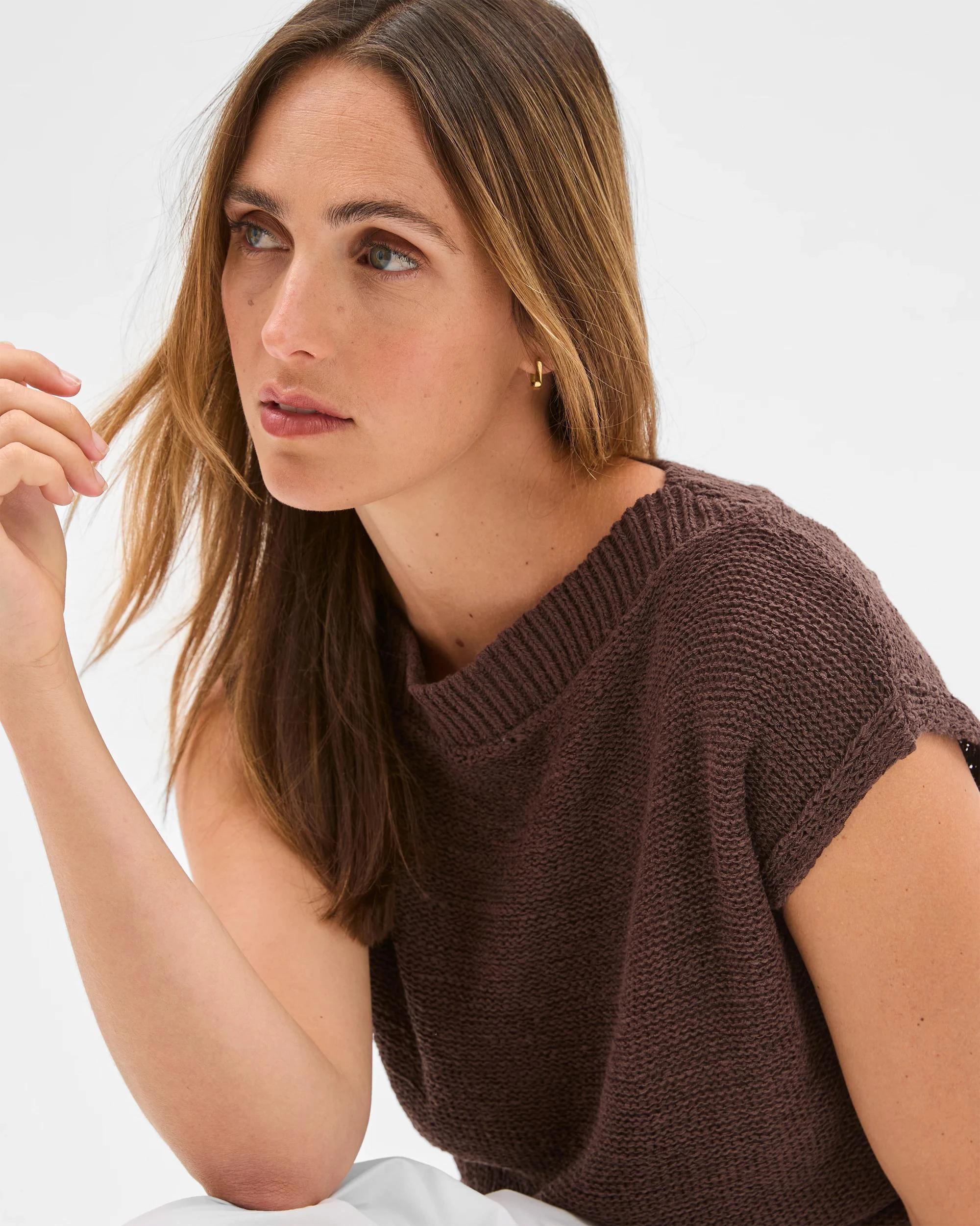 6 Target Tape Yarn Knitted Top BRUNETTE, 6 of 6